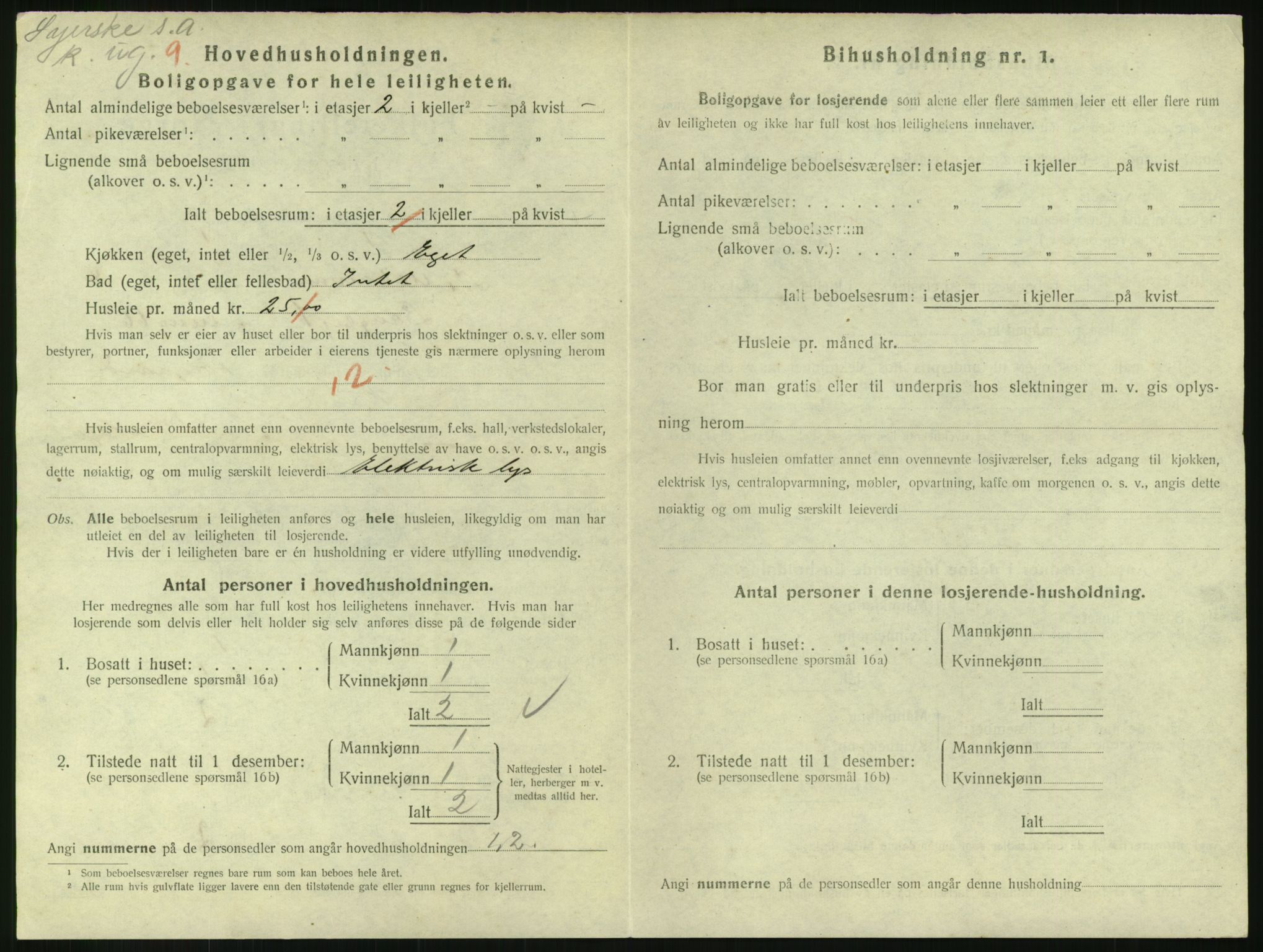 SAH, 1920 census for Lillehammer, 1920, p. 1921