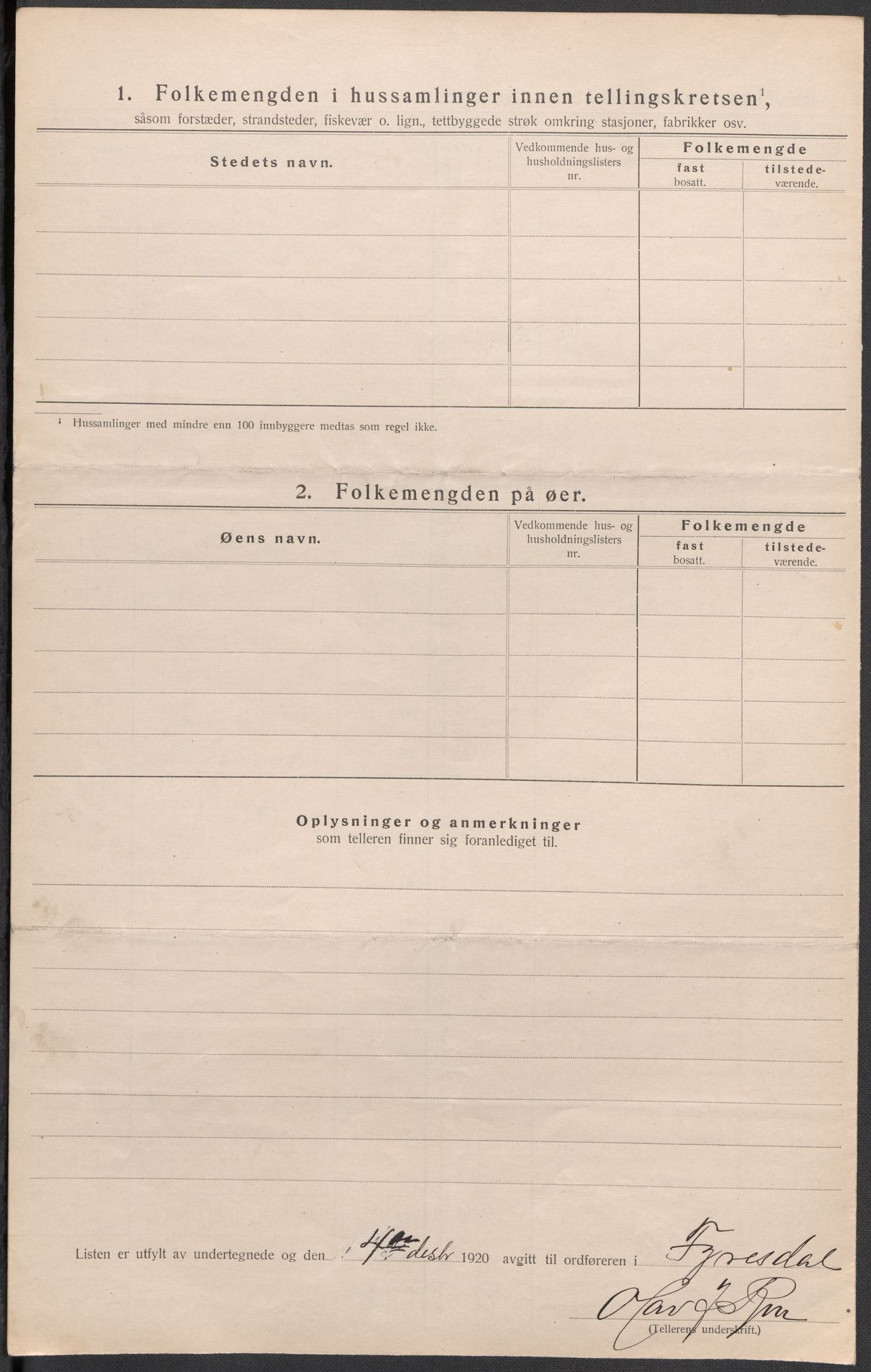 SAKO, 1920 census for Fyresdal, 1920, p. 16