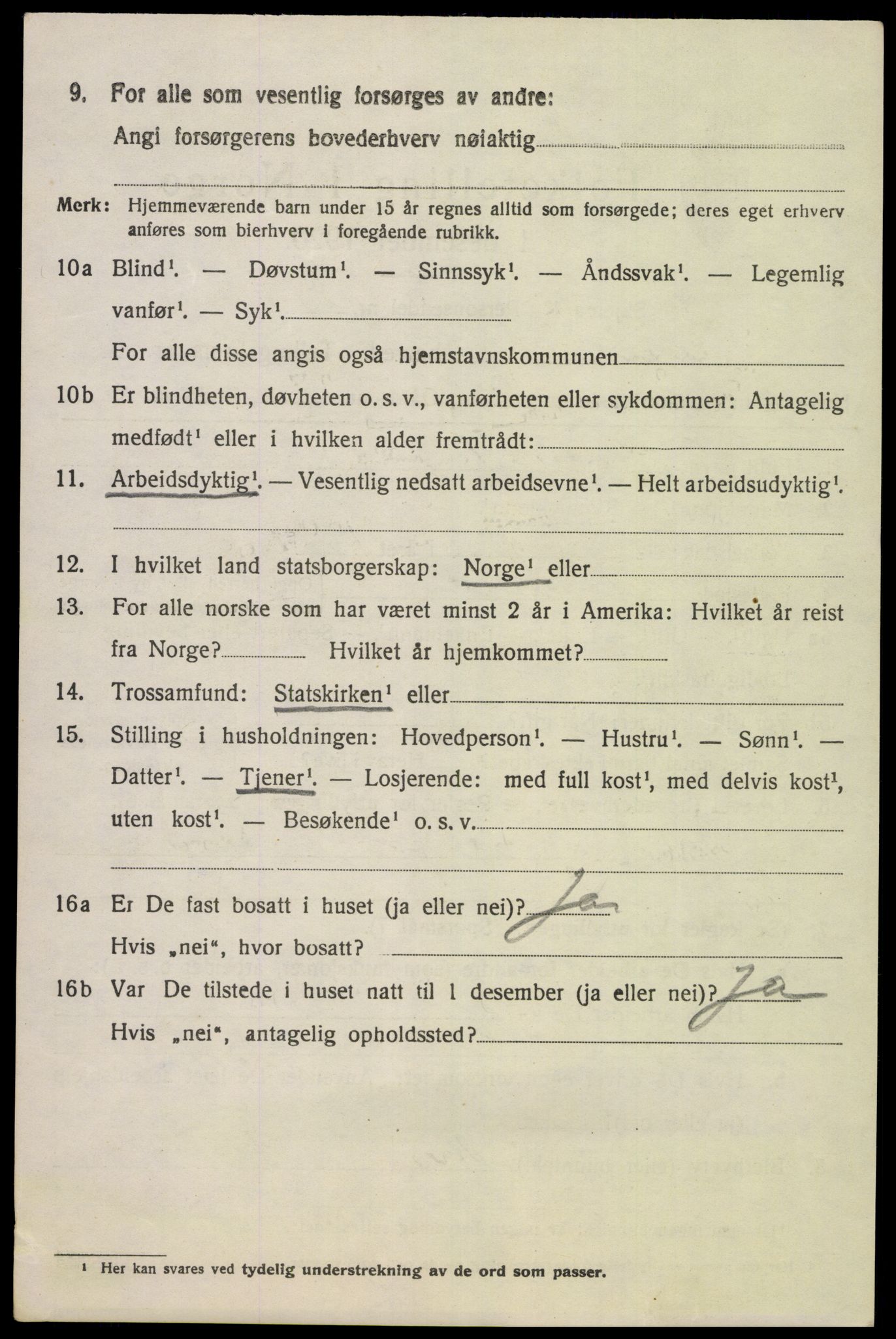 SAK, 1920 census for Åseral, 1920, p. 1177