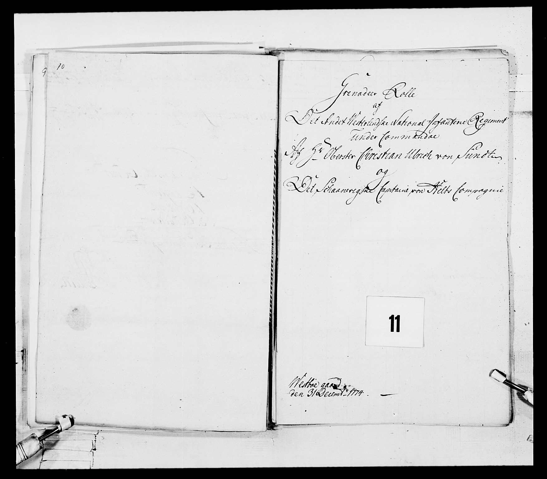 Generalitets- og kommissariatskollegiet, Det kongelige norske kommissariatskollegium, RA/EA-5420/E/Eh/L0106: 2. Vesterlenske nasjonale infanteriregiment, 1774-1780, p. 46