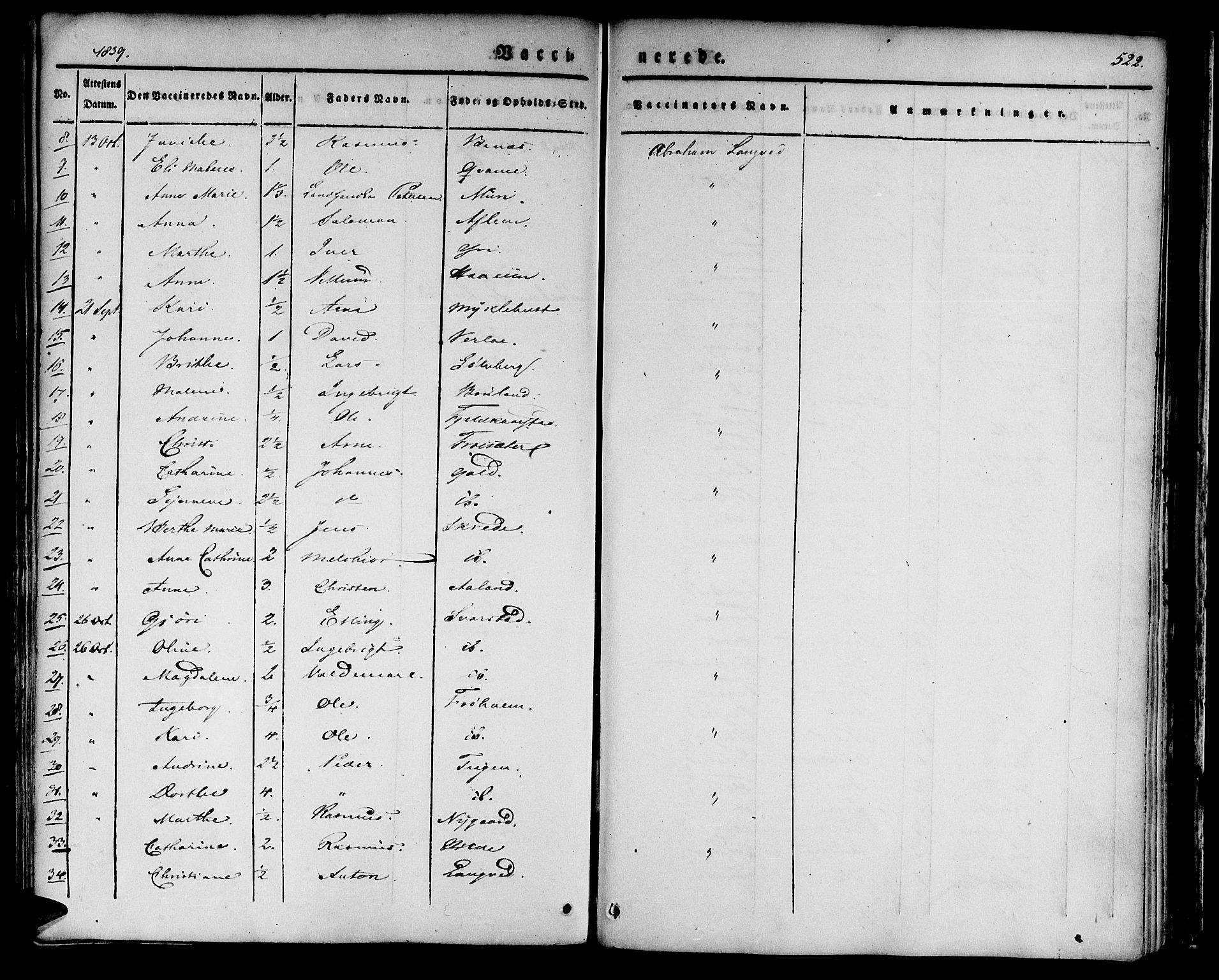Innvik sokneprestembete, SAB/A-80501: Parish register (official) no. A 4II, 1832-1846, p. 522