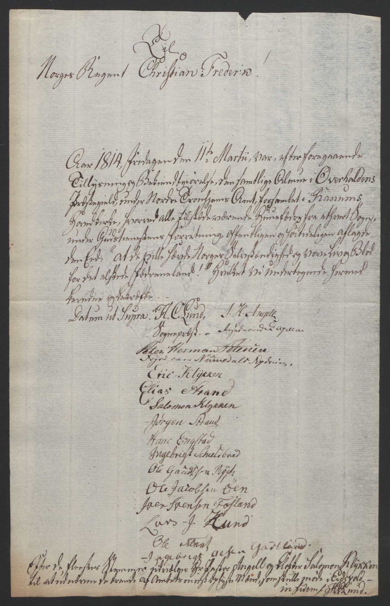 Statsrådssekretariatet, RA/S-1001/D/Db/L0008: Fullmakter for Eidsvollsrepresentantene i 1814. , 1814, p. 474