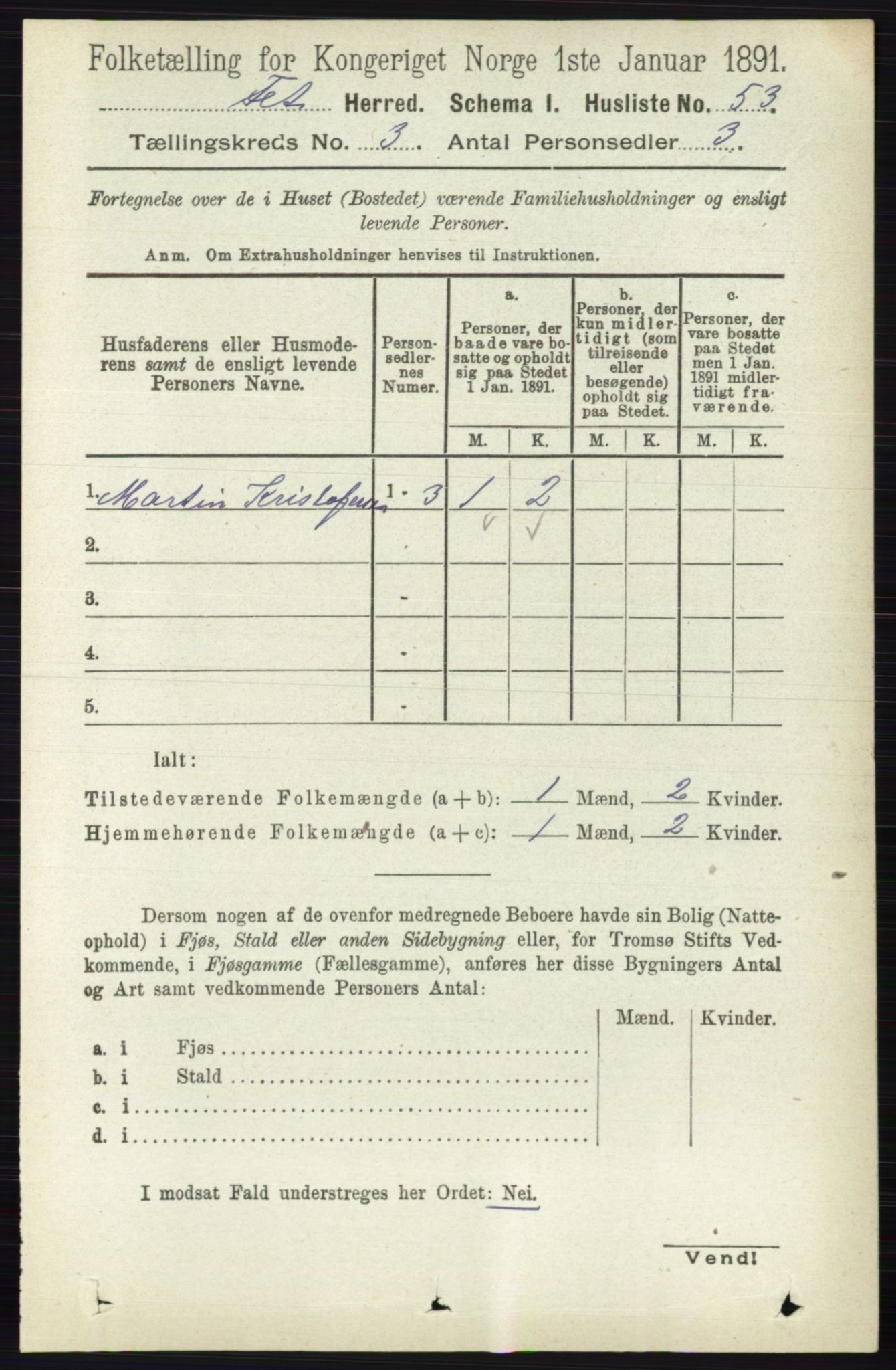RA, 1891 census for 0227 Fet, 1891, p. 842