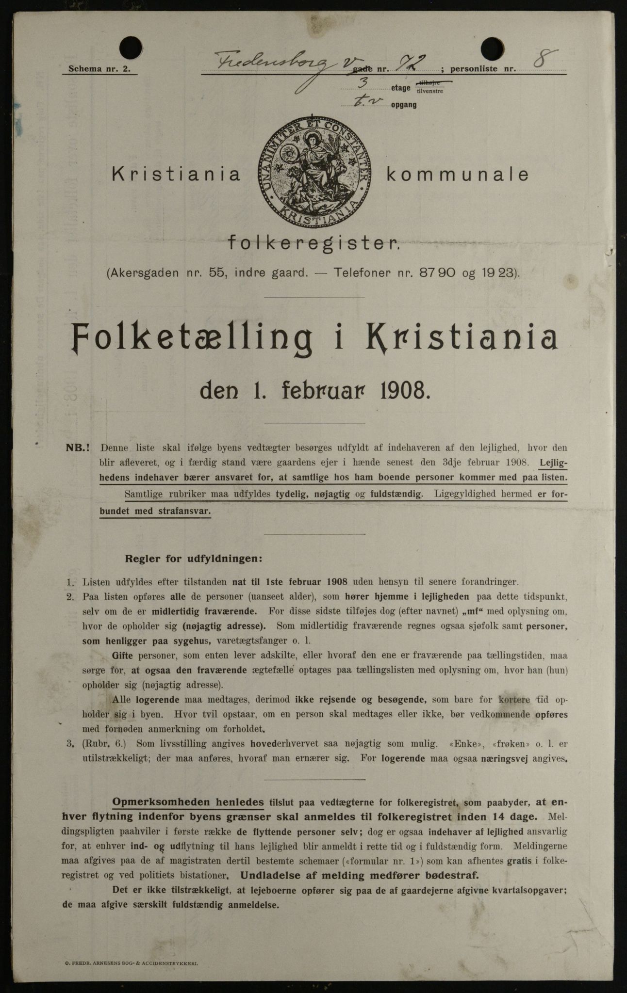 OBA, Municipal Census 1908 for Kristiania, 1908, p. 23965