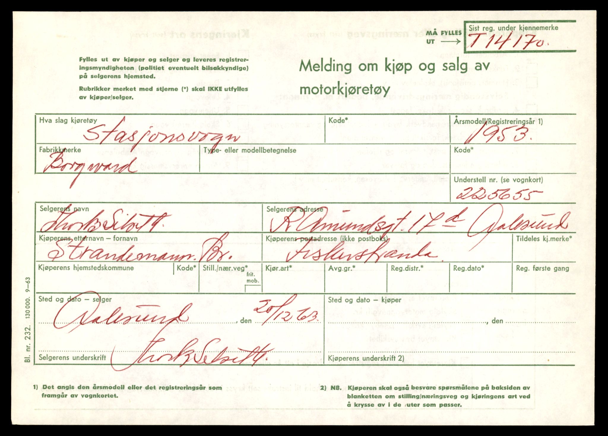 Møre og Romsdal vegkontor - Ålesund trafikkstasjon, SAT/A-4099/F/Fe/L0043: Registreringskort for kjøretøy T 14080 - T 14204, 1927-1998, p. 2421