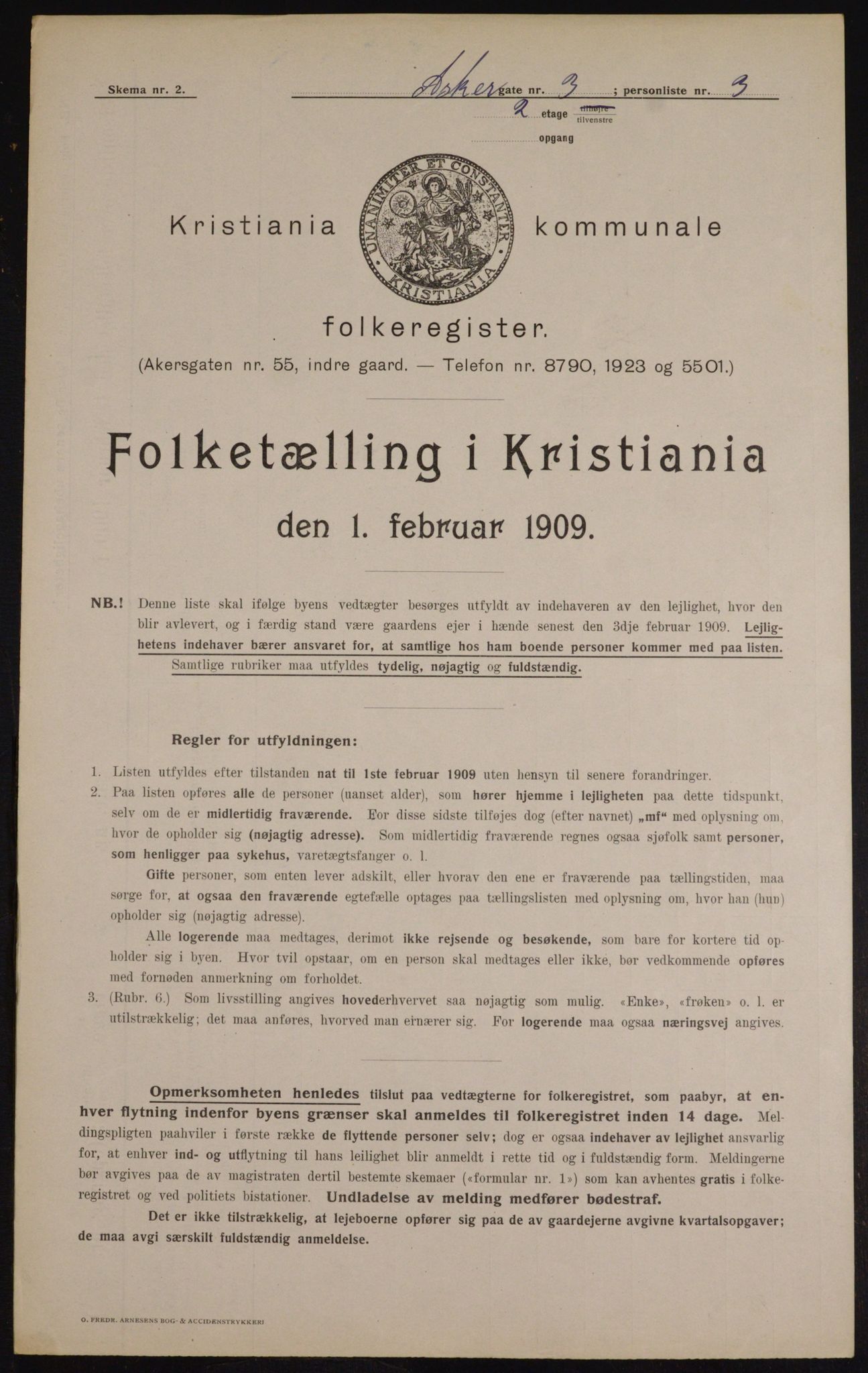 OBA, Municipal Census 1909 for Kristiania, 1909, p. 2366
