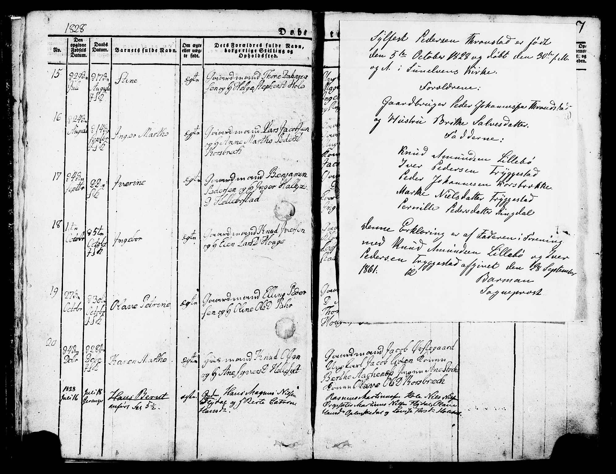 Ministerialprotokoller, klokkerbøker og fødselsregistre - Møre og Romsdal, SAT/A-1454/517/L0221: Parish register (official) no. 517A01, 1827-1858, p. 7
