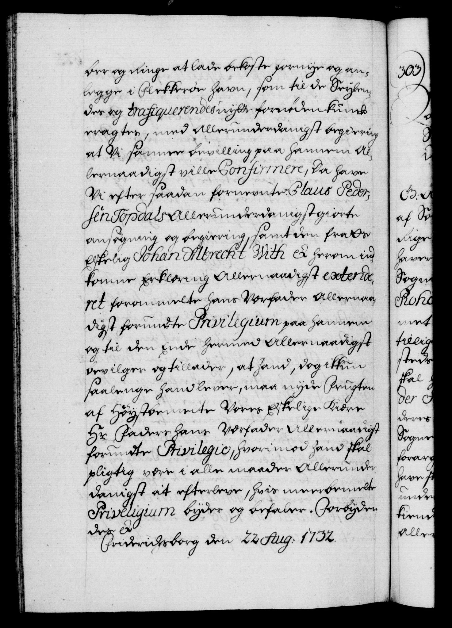 Danske Kanselli 1572-1799, AV/RA-EA-3023/F/Fc/Fca/Fcaa/L0027: Norske registre, 1730-1732, p. 623b