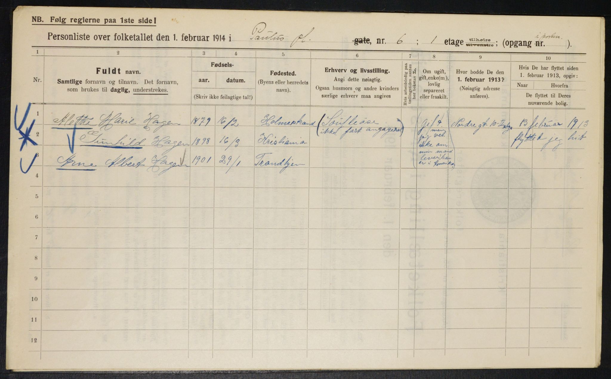 OBA, Municipal Census 1914 for Kristiania, 1914, p. 78791