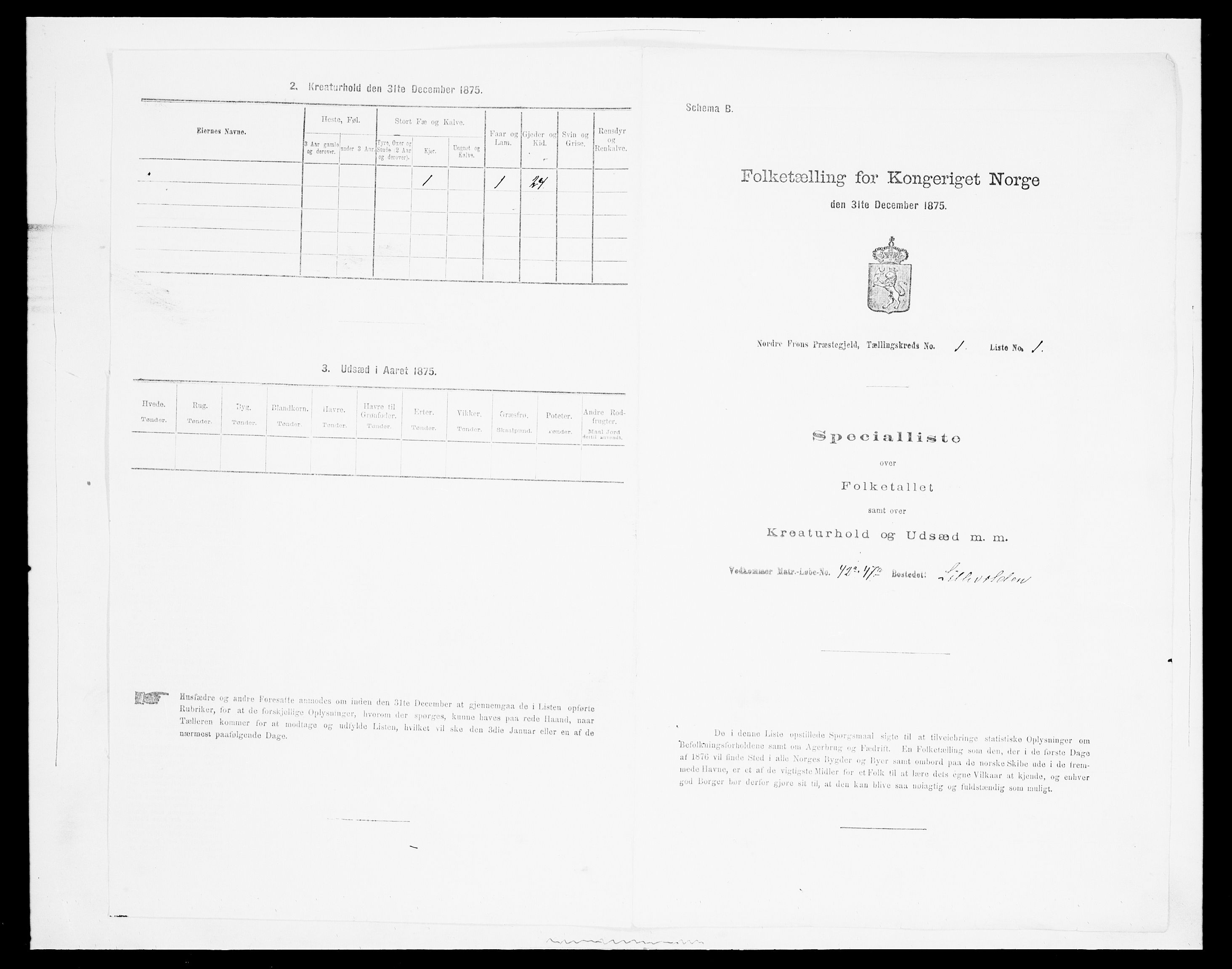 SAH, 1875 census for 0518P Nord-Fron, 1875, p. 111