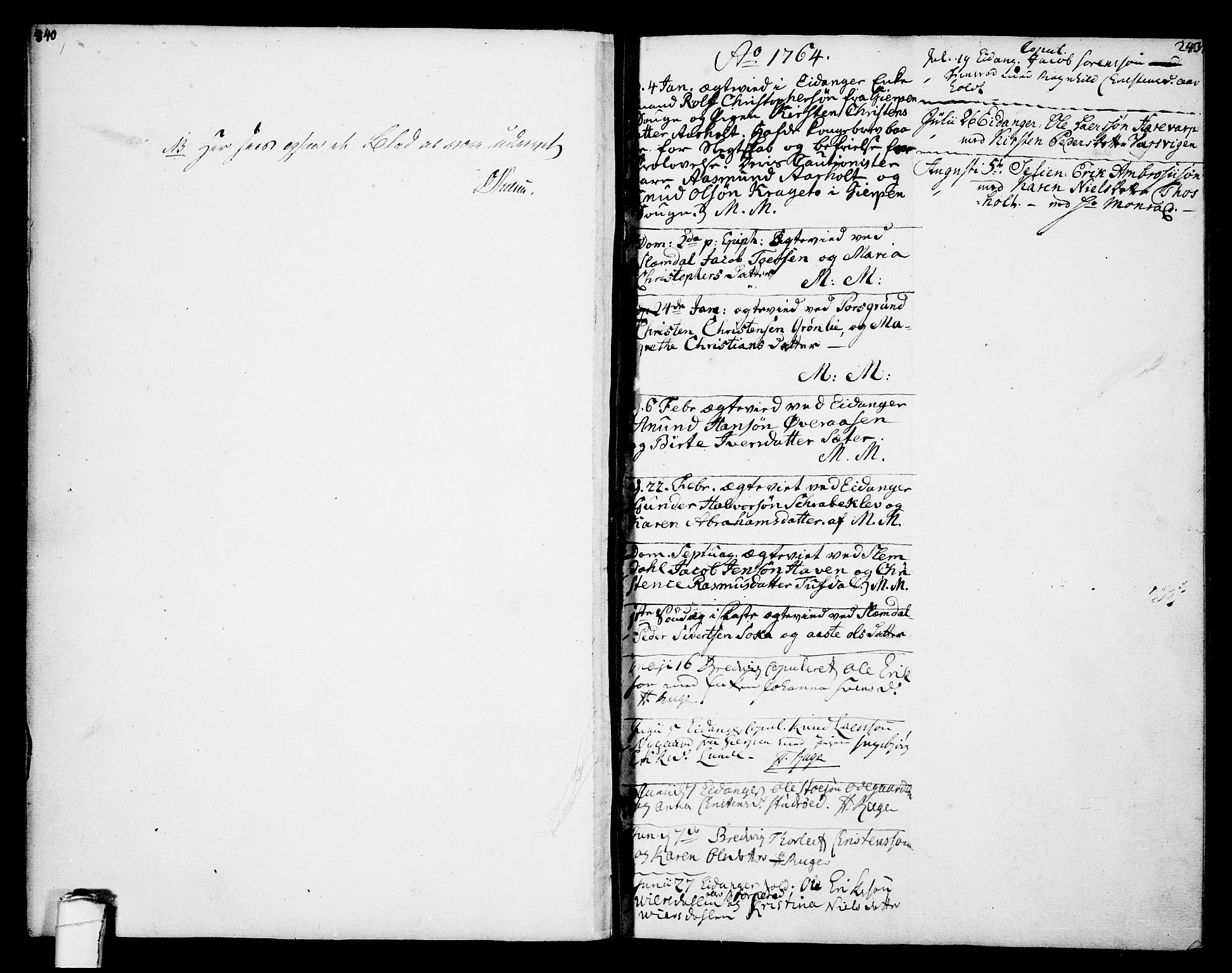 Eidanger kirkebøker, SAKO/A-261/F/Fa/L0005: Parish register (official) no. 5, 1760-1764, p. 243