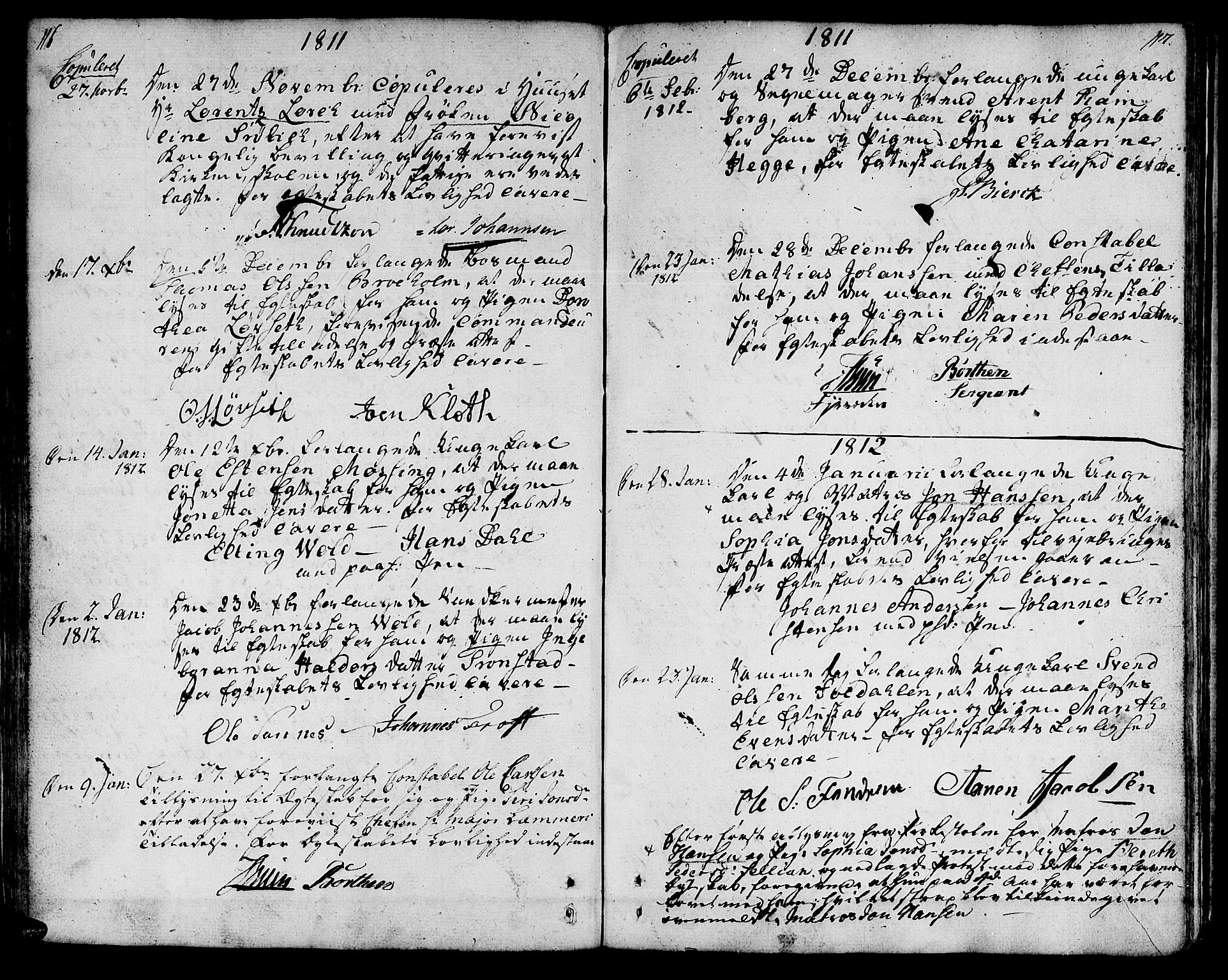 Ministerialprotokoller, klokkerbøker og fødselsregistre - Sør-Trøndelag, SAT/A-1456/601/L0042: Parish register (official) no. 601A10, 1802-1830, p. 116-117