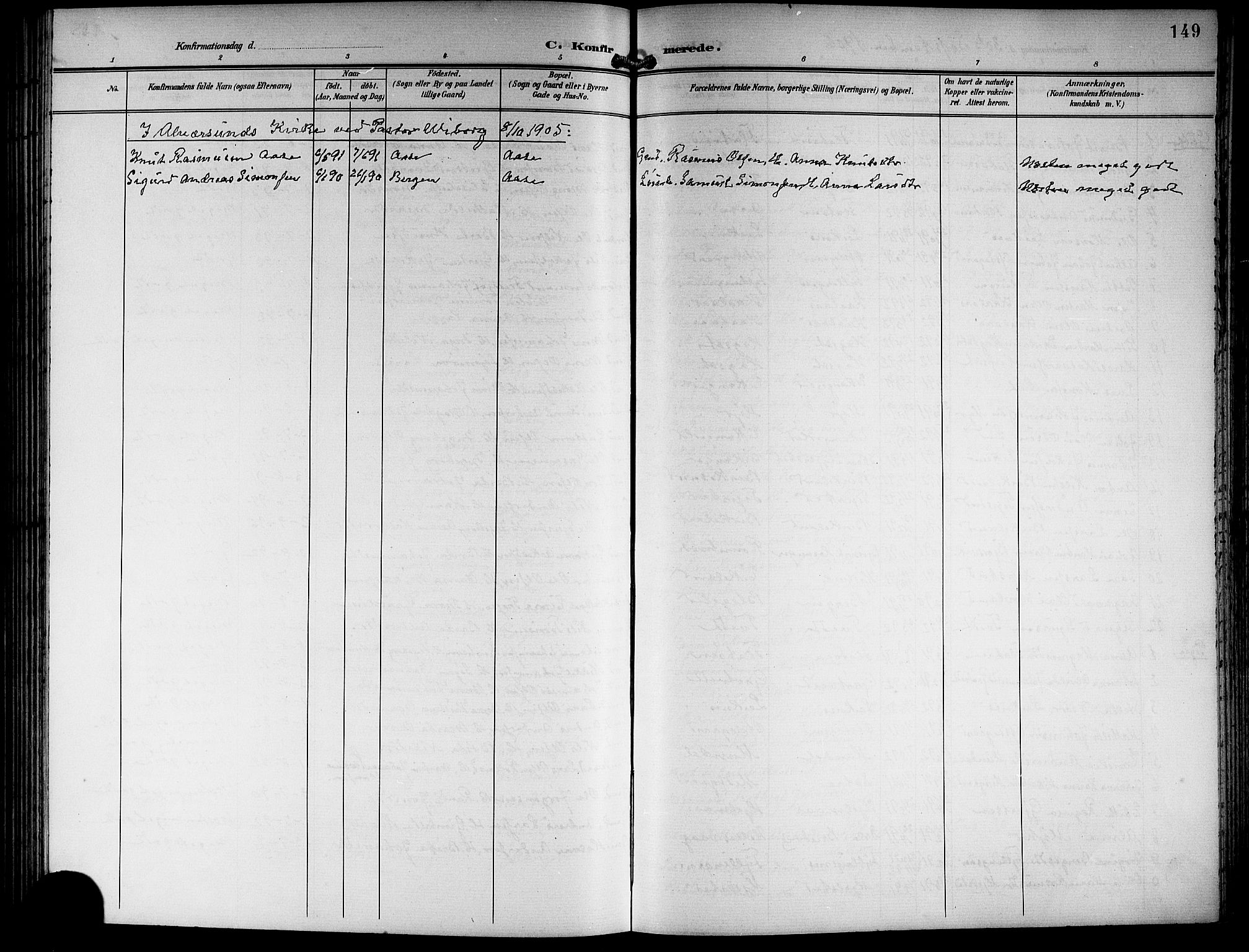 Hamre sokneprestembete, AV/SAB-A-75501/H/Ha/Hab: Parish register (copy) no. B 4, 1898-1919, p. 149