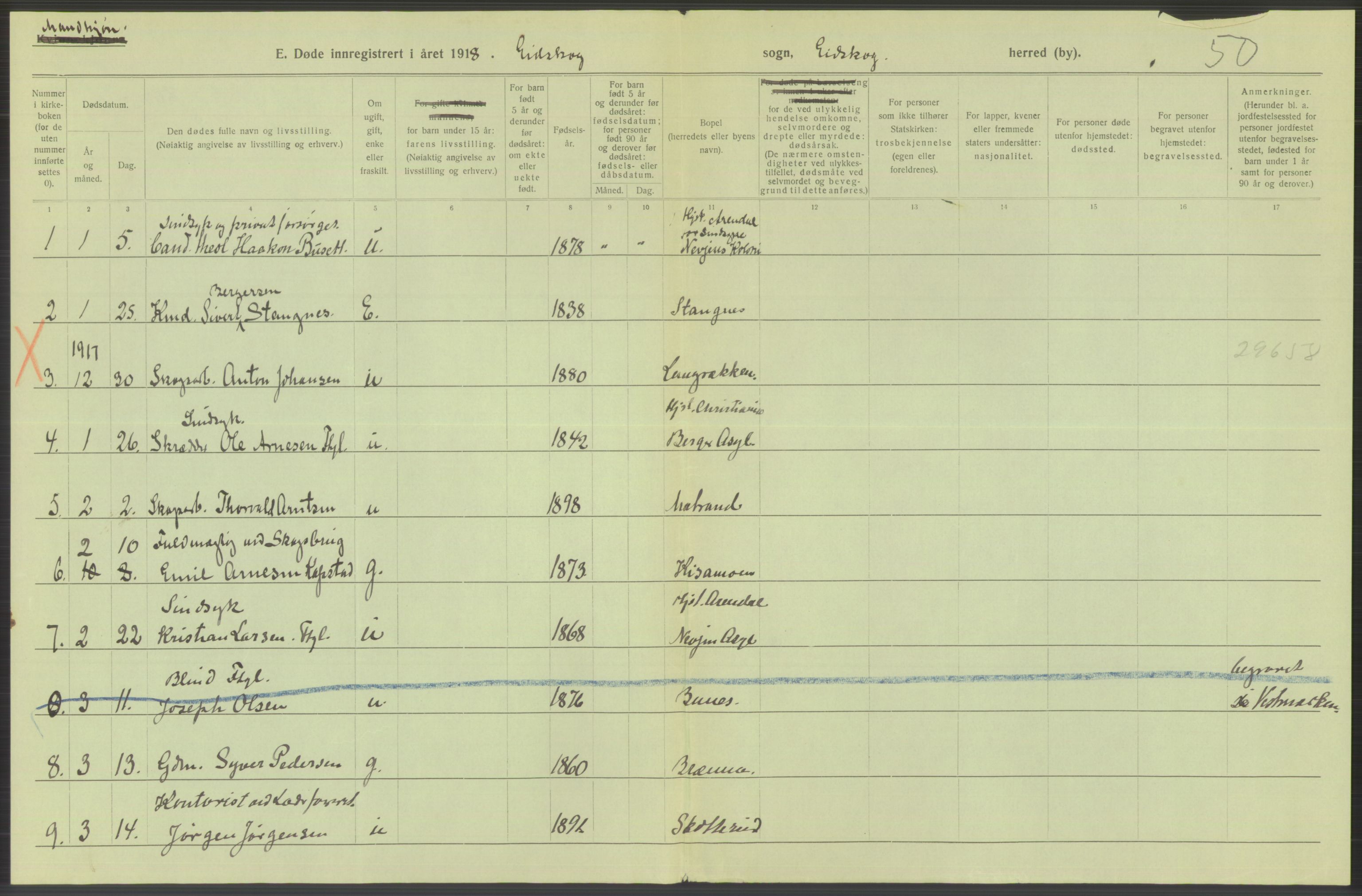 Statistisk sentralbyrå, Sosiodemografiske emner, Befolkning, RA/S-2228/D/Df/Dfb/Dfbh/L0014: Hedemarkens fylke: Døde. Bygder og byer., 1918, p. 474