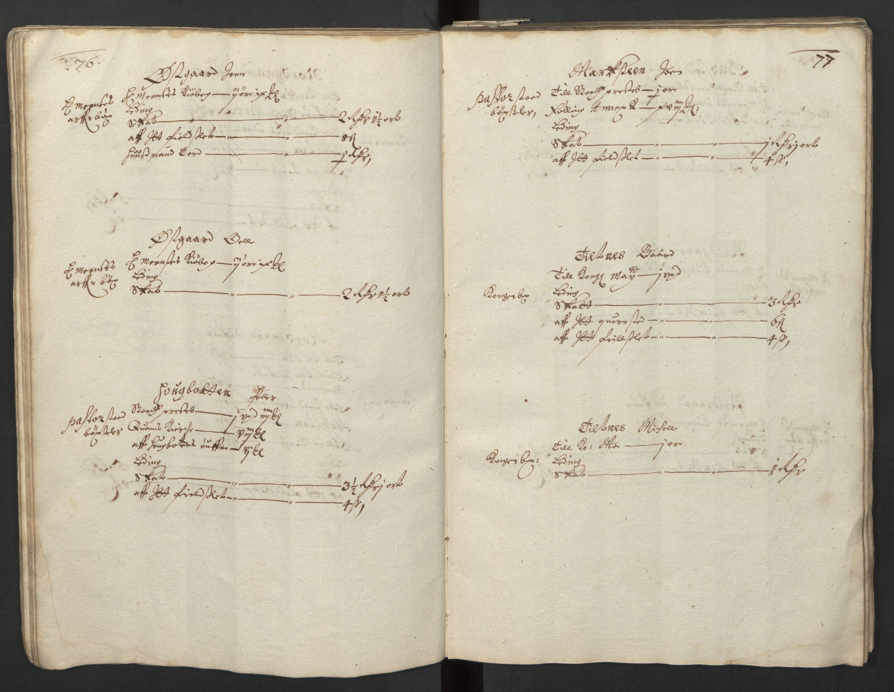 Rentekammeret inntil 1814, Realistisk ordnet avdeling, AV/RA-EA-4070/L/L0029/0001: Trondheim lagdømme: / Alminnelig jordebok og skattemanntall - Inderøy, 1661, p. 76-77