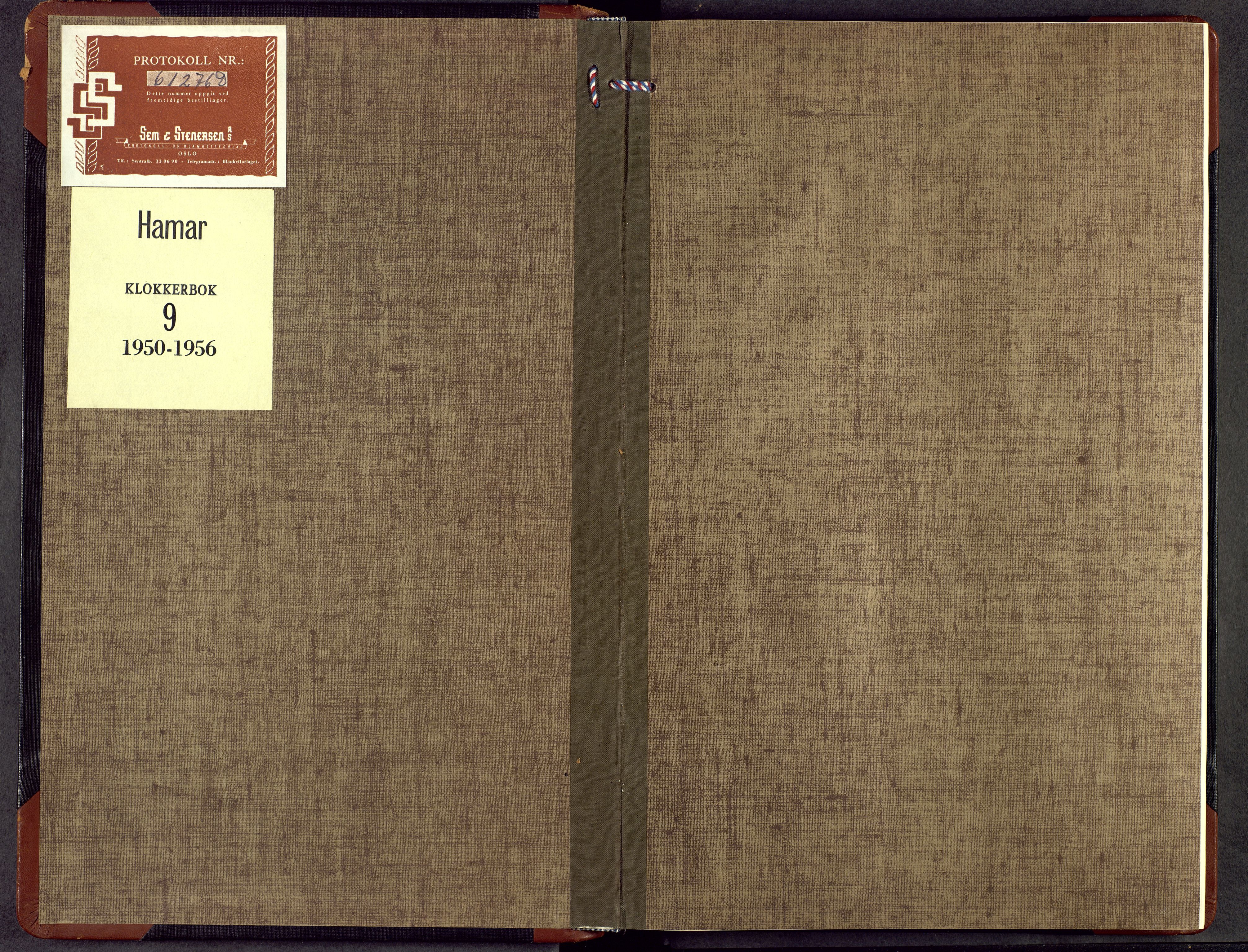 Hamar prestekontor, SAH/DOMPH-002/H/Ha/Hab/L0009: Parish register (copy) no. 9, 1950-1956