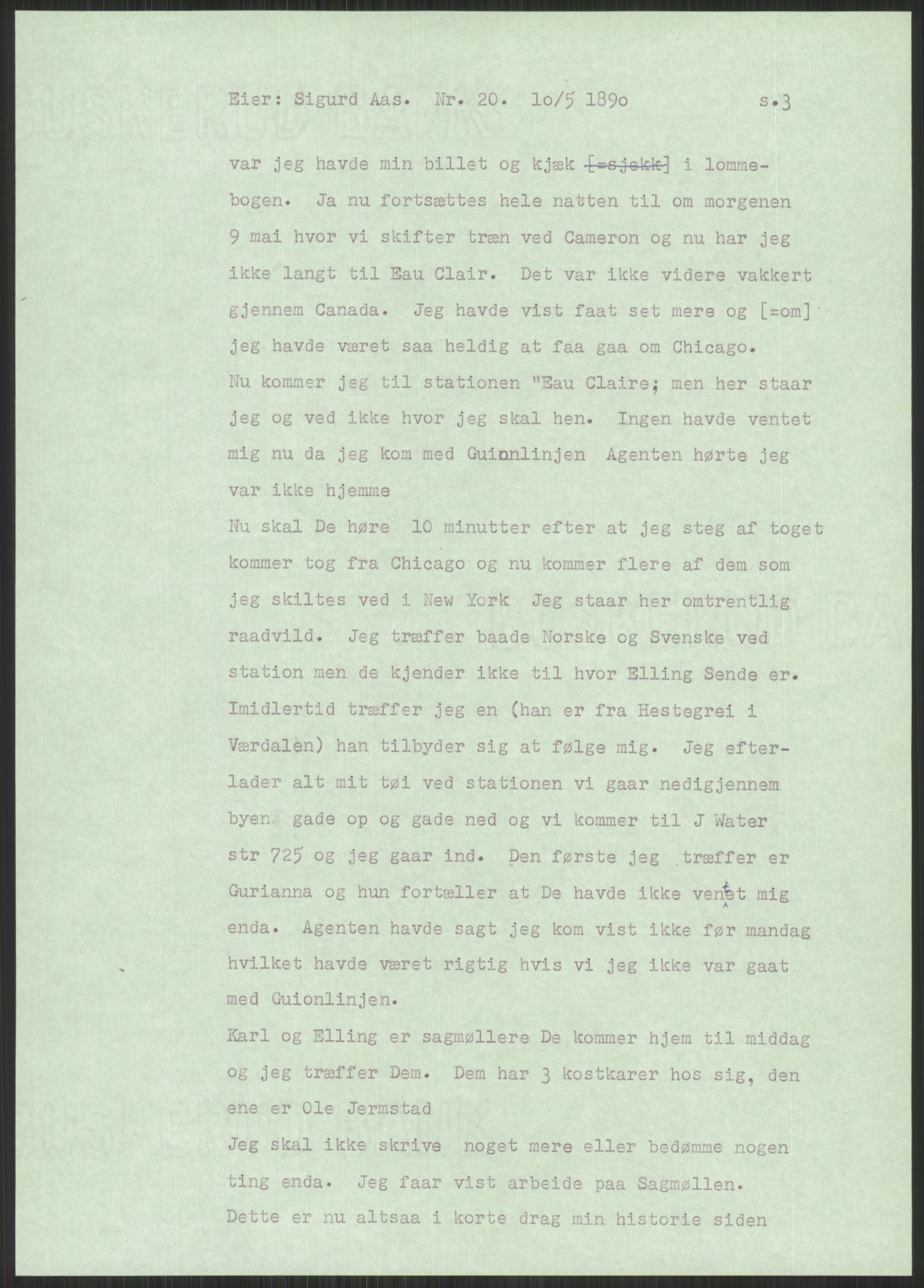 Samlinger til kildeutgivelse, Amerikabrevene, AV/RA-EA-4057/F/L0034: Innlån fra Nord-Trøndelag, 1838-1914, p. 361