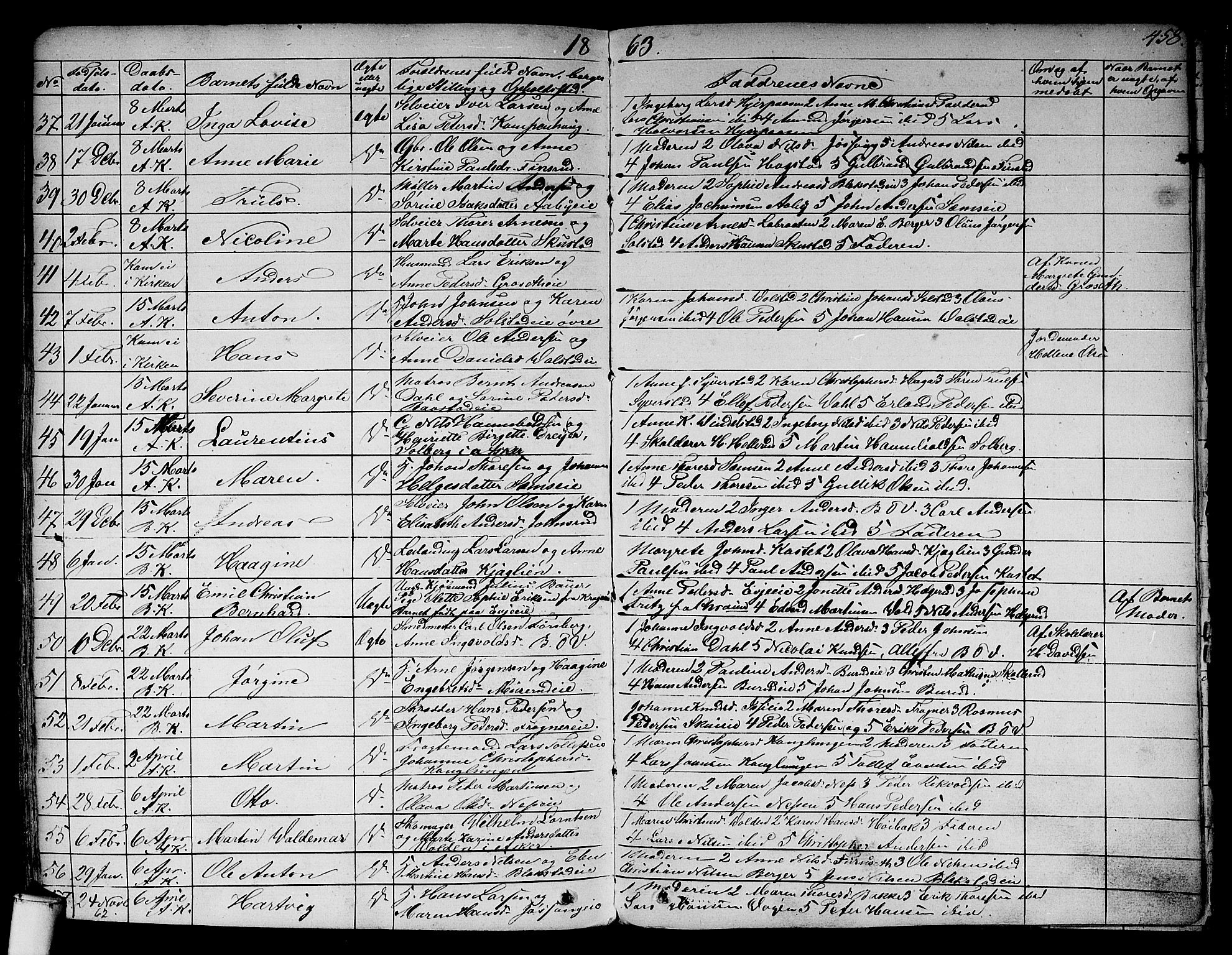 Asker prestekontor Kirkebøker, AV/SAO-A-10256a/F/Fa/L0007: Parish register (official) no. I 7, 1825-1864, p. 458