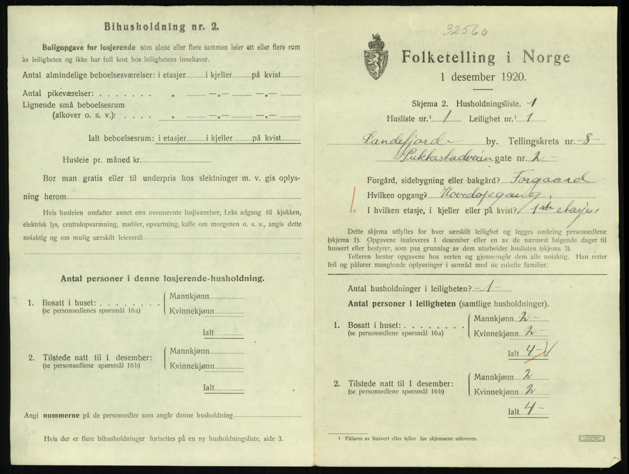 SAKO, 1920 census for Sandefjord, 1920, p. 3192