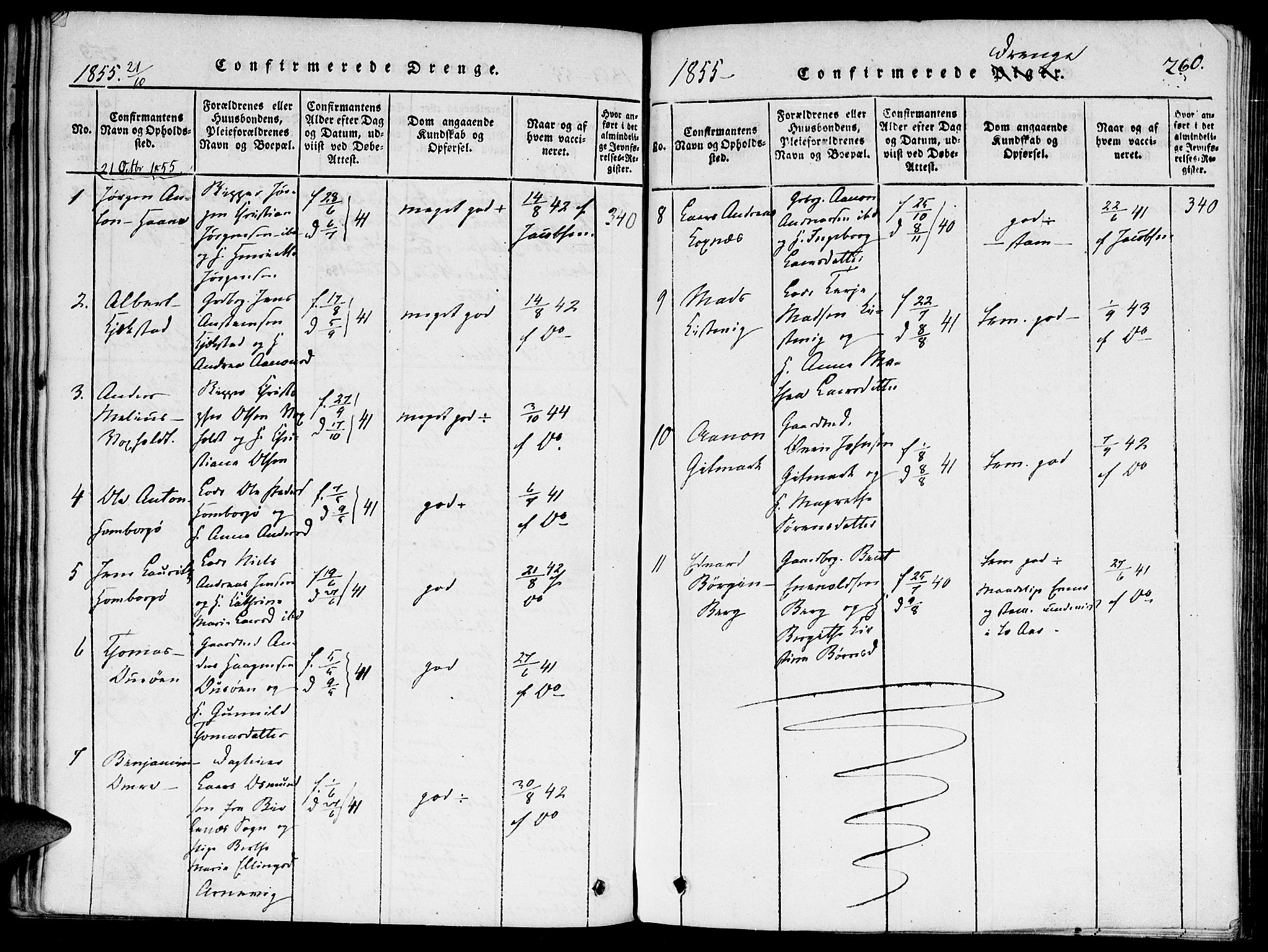 Hommedal sokneprestkontor, AV/SAK-1111-0023/F/Fa/Faa/L0001: Parish register (official) no. A 1, 1816-1860, p. 260