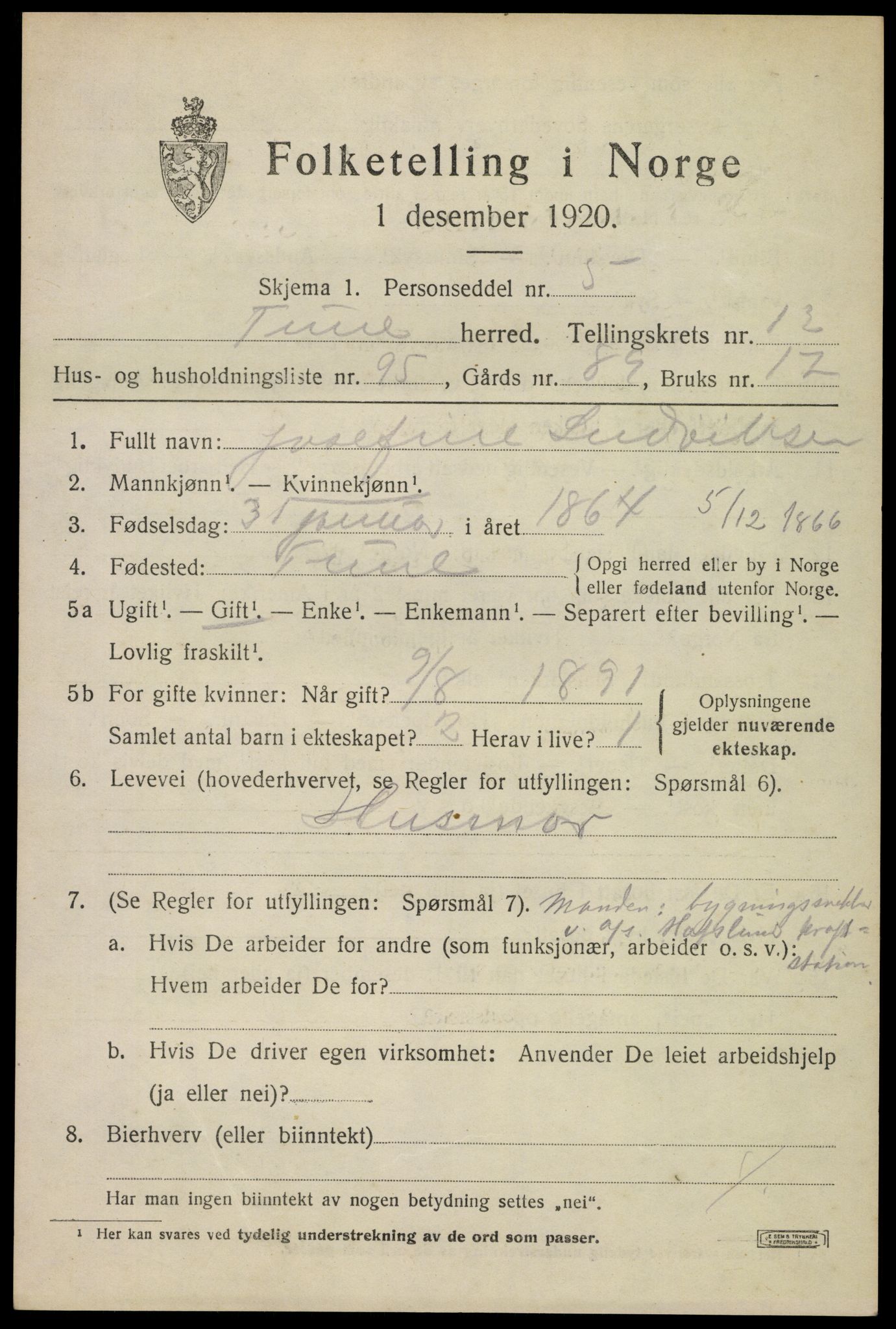 SAO, 1920 census for Tune, 1920, p. 18280