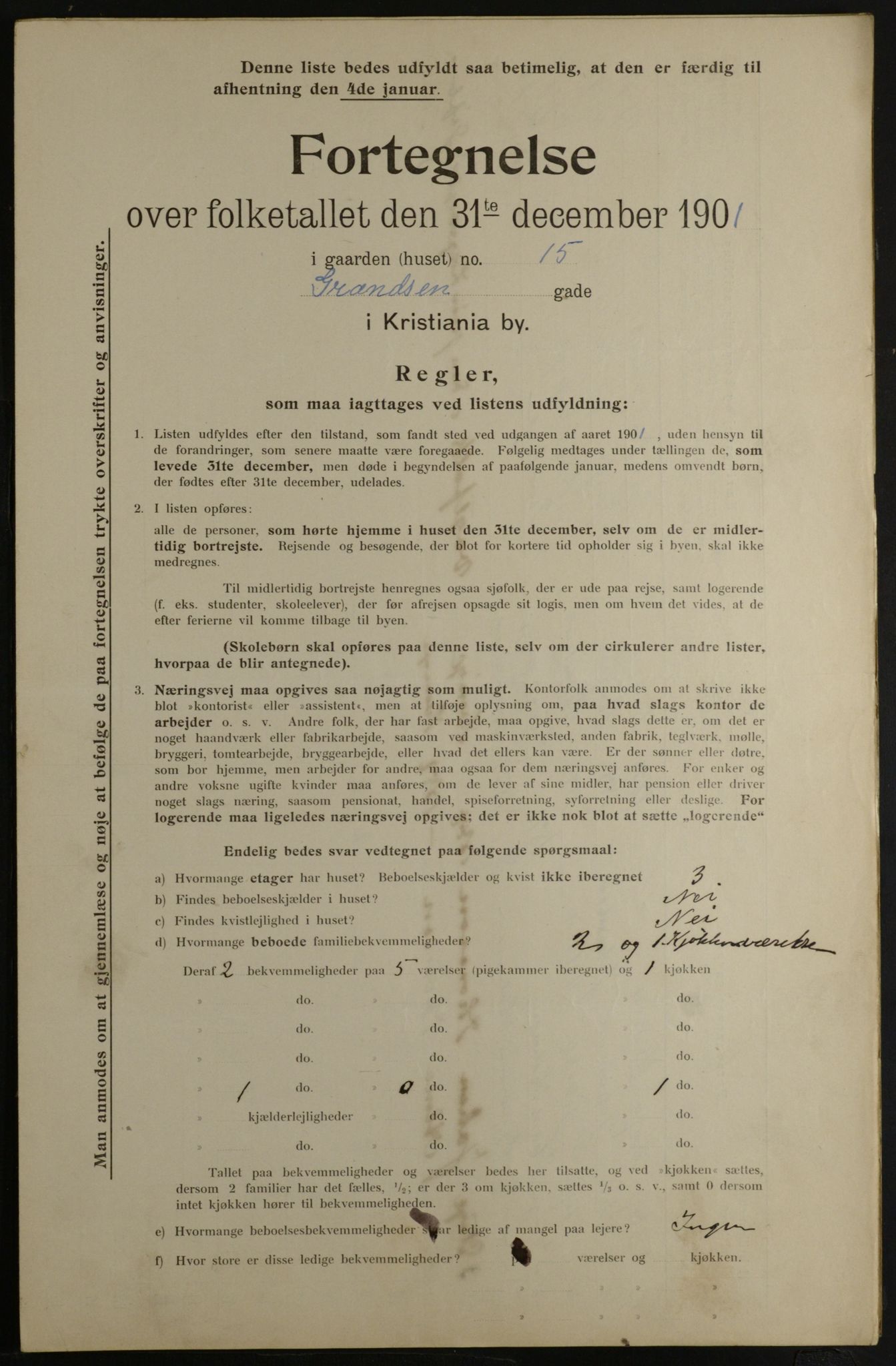 OBA, Municipal Census 1901 for Kristiania, 1901, p. 4840