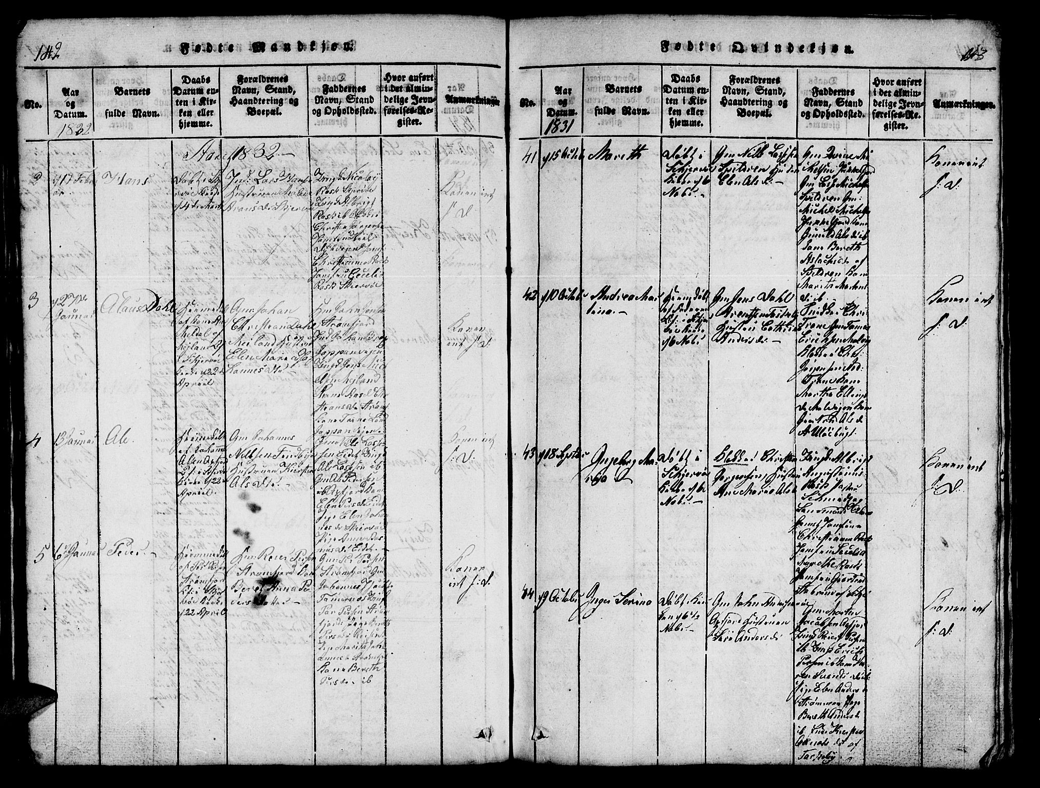 Skjervøy sokneprestkontor, SATØ/S-1300/H/Ha/Hab/L0001klokker: Parish register (copy) no. 1, 1825-1838, p. 142-143