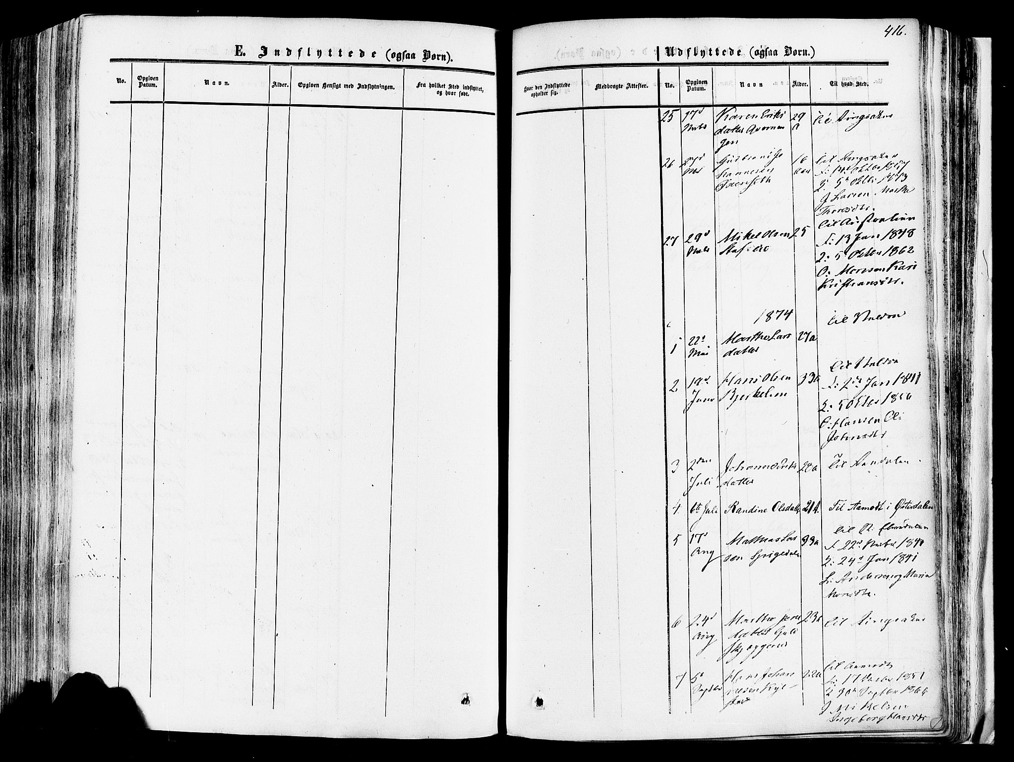 Vang prestekontor, Hedmark, SAH/PREST-008/H/Ha/Haa/L0013: Parish register (official) no. 13, 1855-1879, p. 416