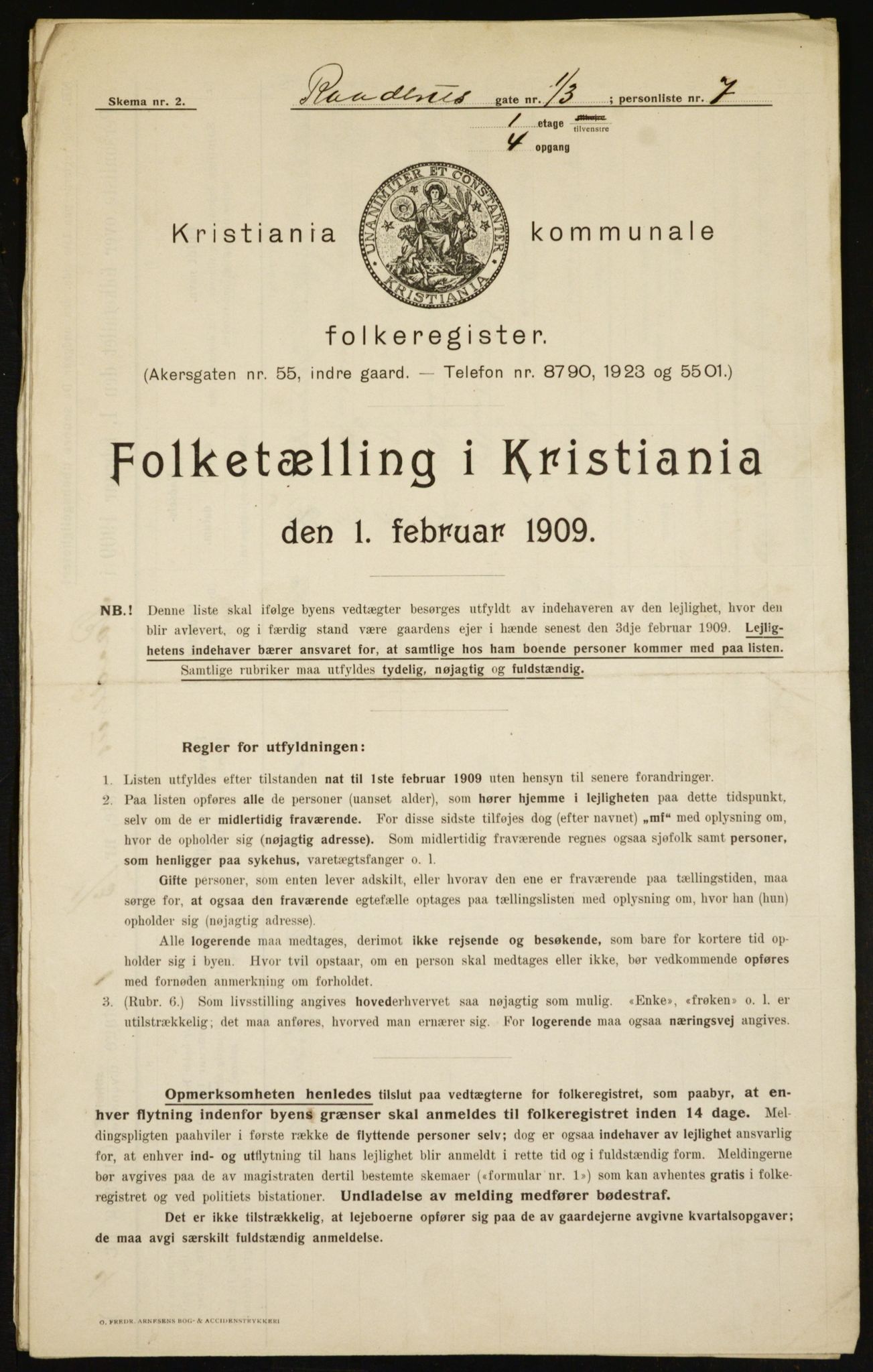 OBA, Municipal Census 1909 for Kristiania, 1909, p. 78240