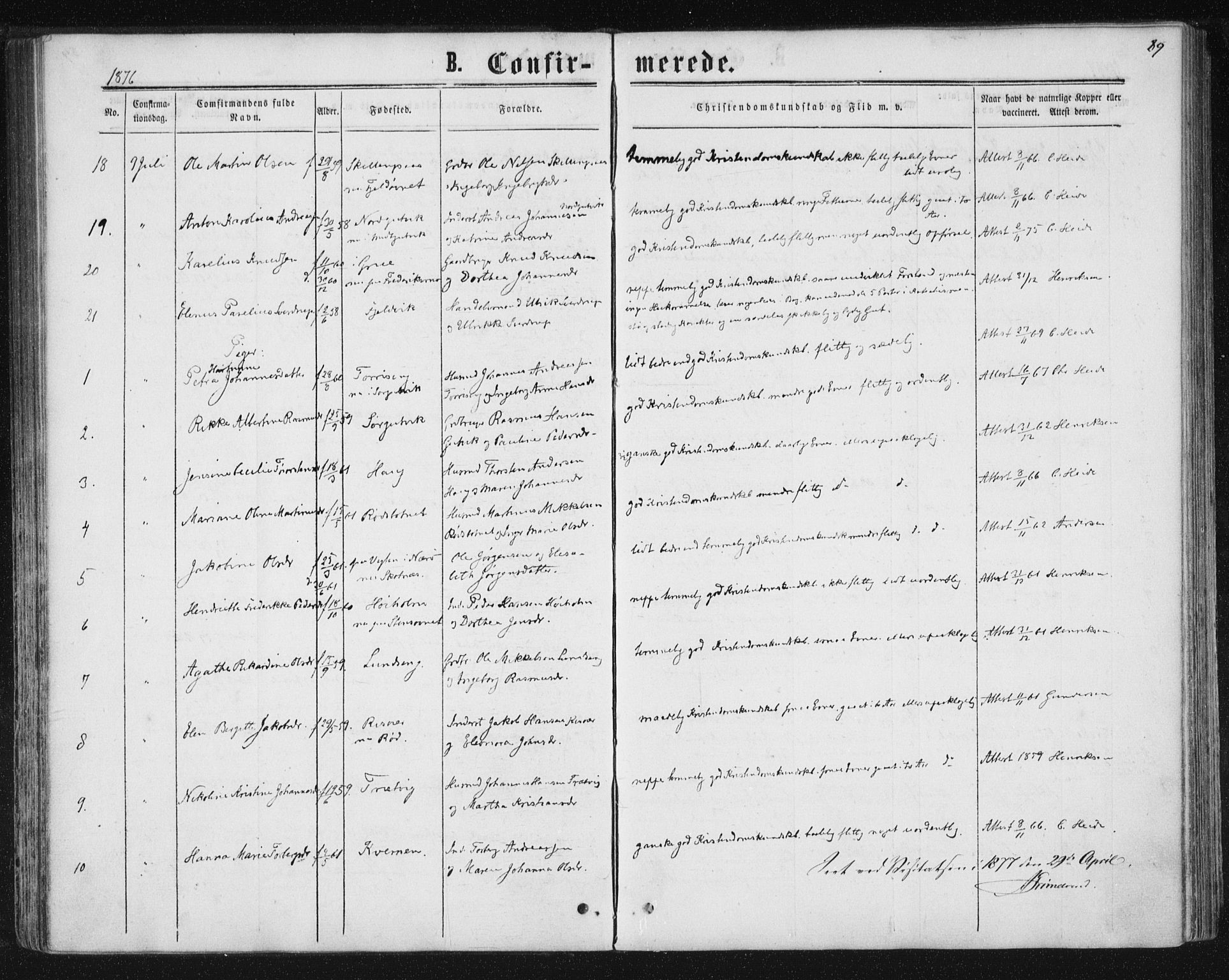 Ministerialprotokoller, klokkerbøker og fødselsregistre - Nord-Trøndelag, SAT/A-1458/788/L0696: Parish register (official) no. 788A03, 1863-1877, p. 89