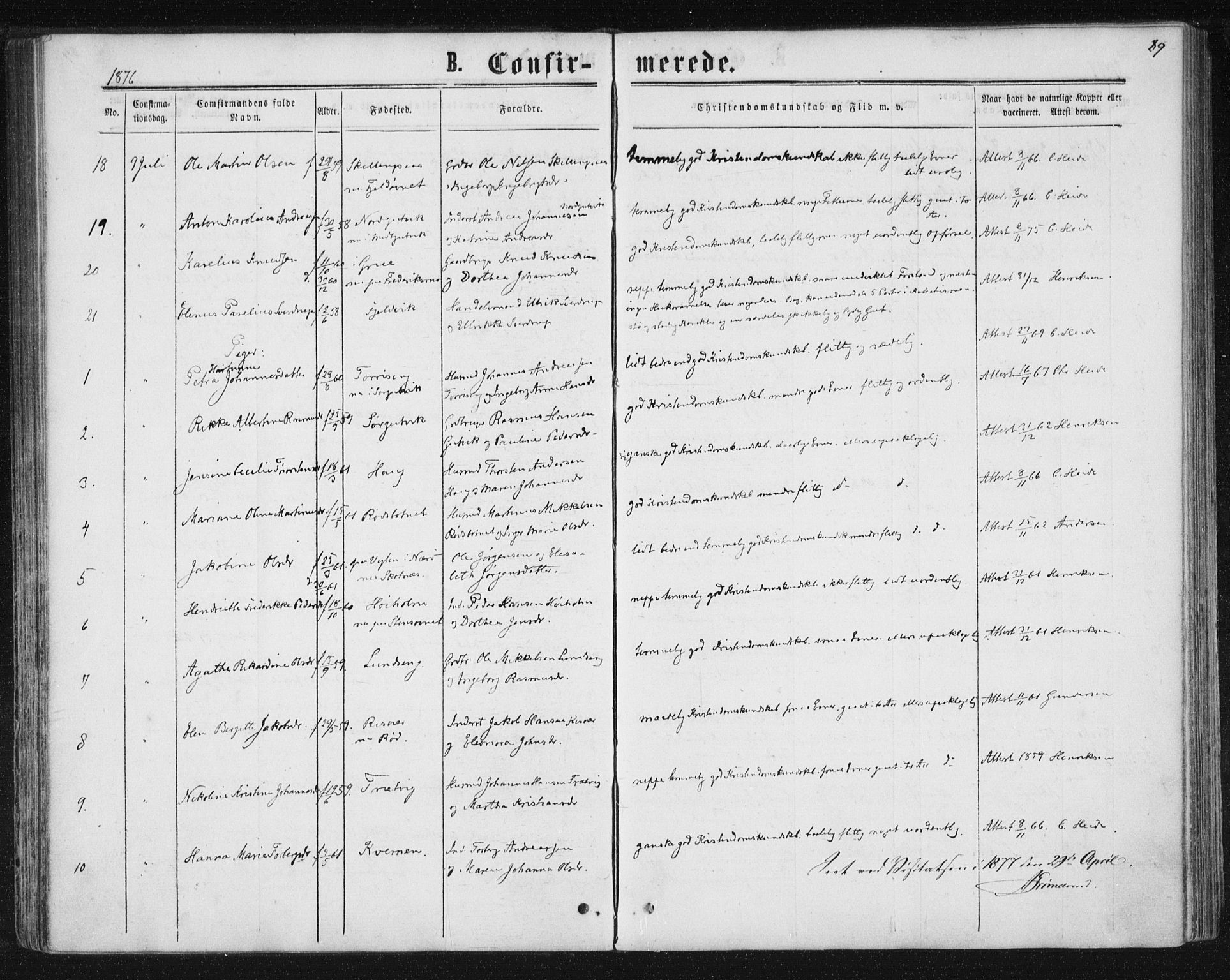 Ministerialprotokoller, klokkerbøker og fødselsregistre - Nord-Trøndelag, AV/SAT-A-1458/788/L0696: Parish register (official) no. 788A03, 1863-1877, p. 89