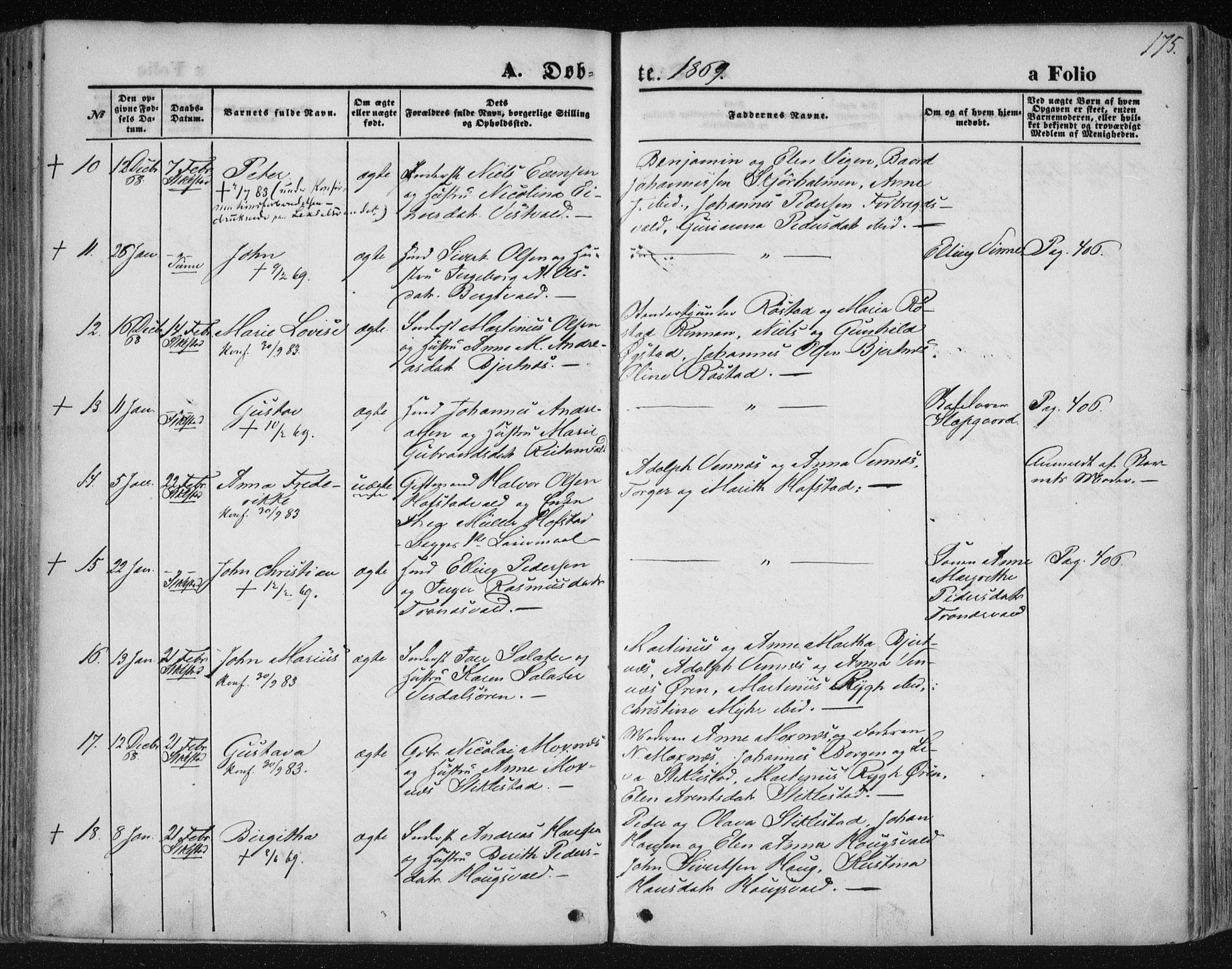 Ministerialprotokoller, klokkerbøker og fødselsregistre - Nord-Trøndelag, SAT/A-1458/723/L0241: Parish register (official) no. 723A10, 1860-1869, p. 175