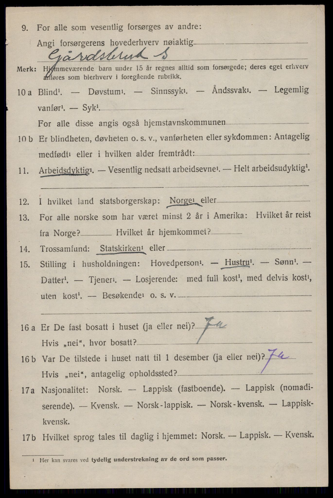 SAT, 1920 census for Dverberg, 1920, p. 10575