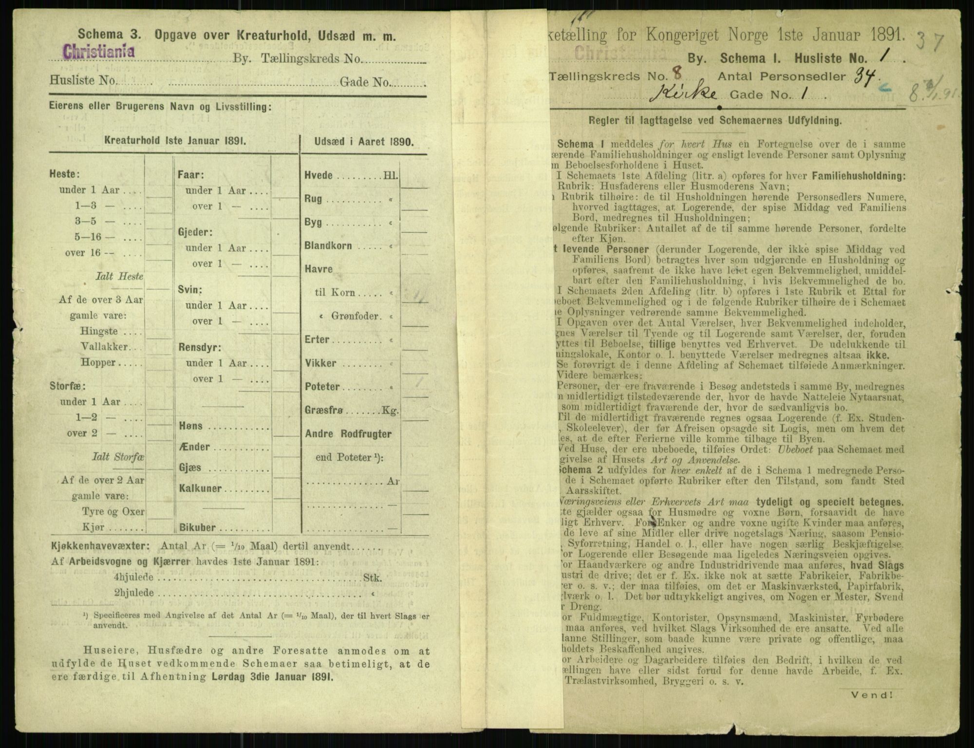 RA, 1891 census for 0301 Kristiania, 1891, p. 3254