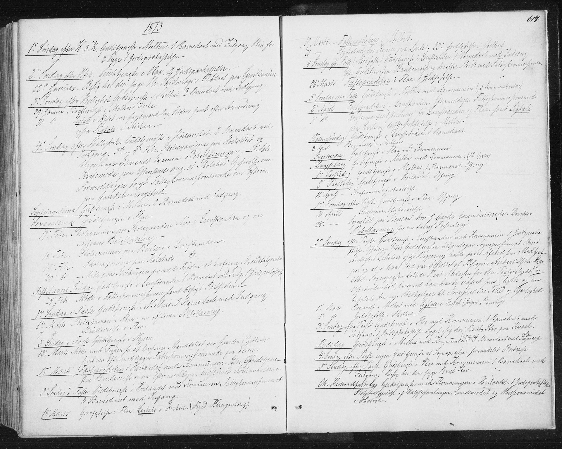 Ministerialprotokoller, klokkerbøker og fødselsregistre - Sør-Trøndelag, SAT/A-1456/691/L1077: Parish register (official) no. 691A09, 1862-1873, p. 614