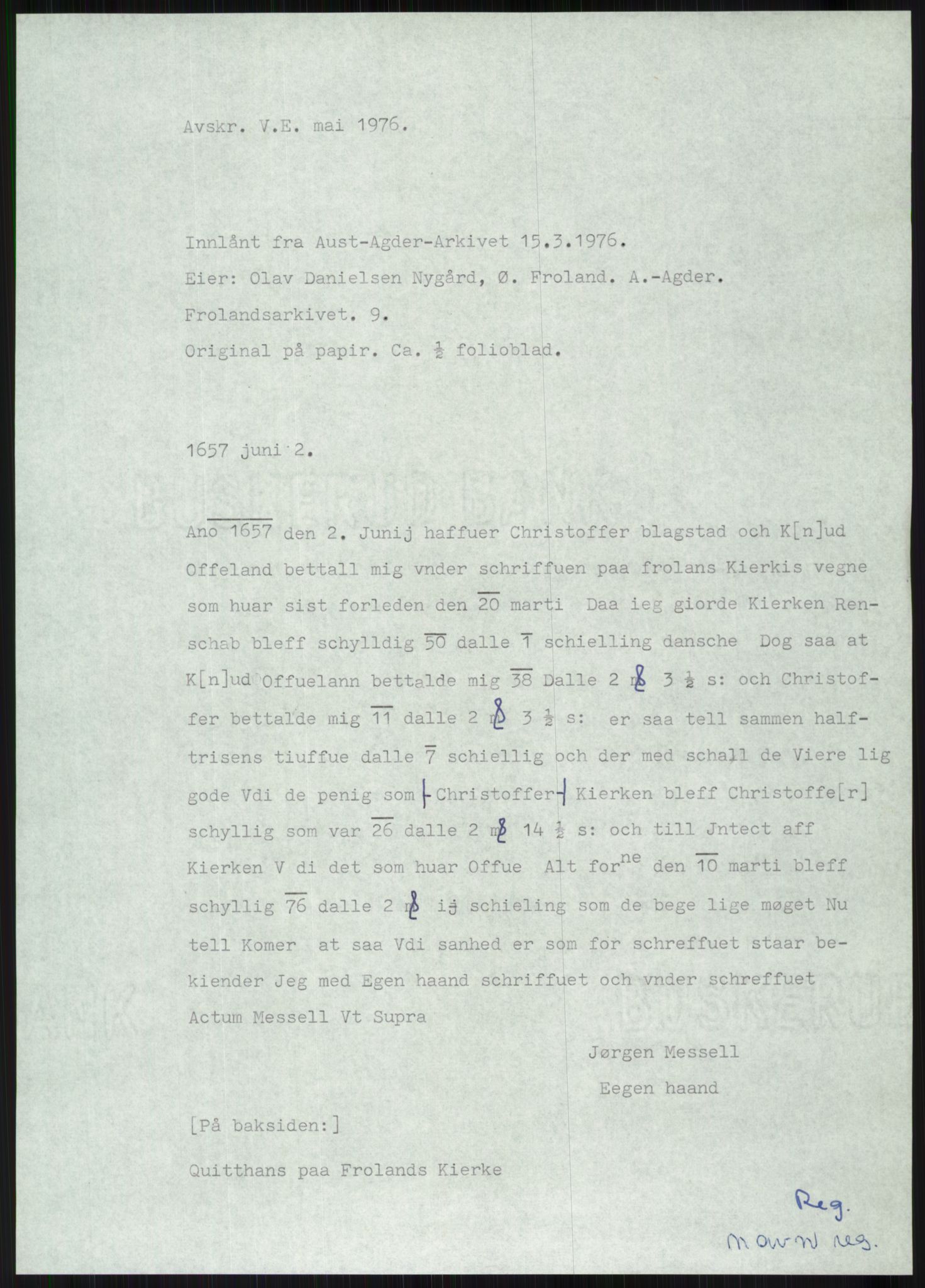 Samlinger til kildeutgivelse, Diplomavskriftsamlingen, AV/RA-EA-4053/H/Ha, p. 2166