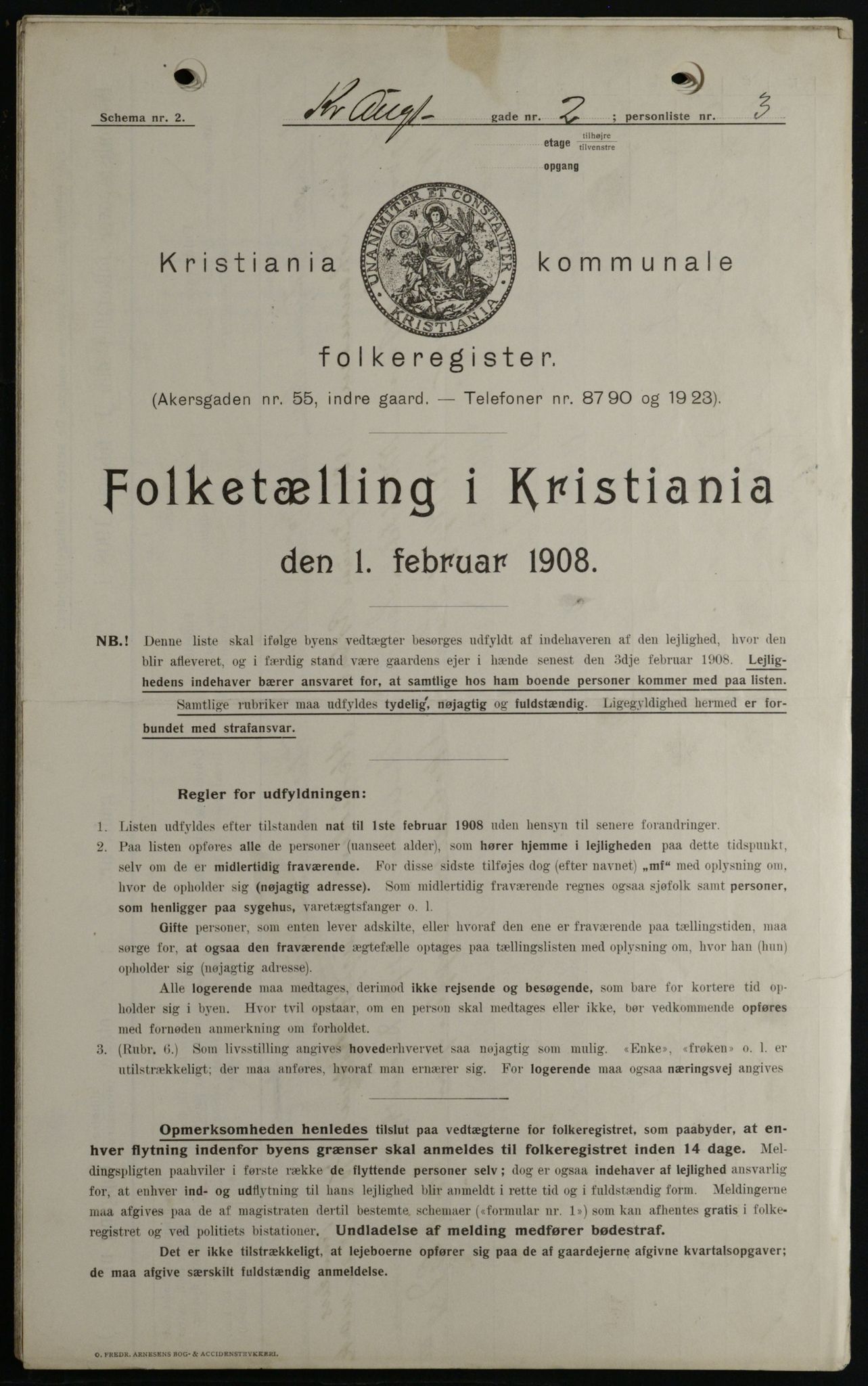 OBA, Municipal Census 1908 for Kristiania, 1908, p. 48289