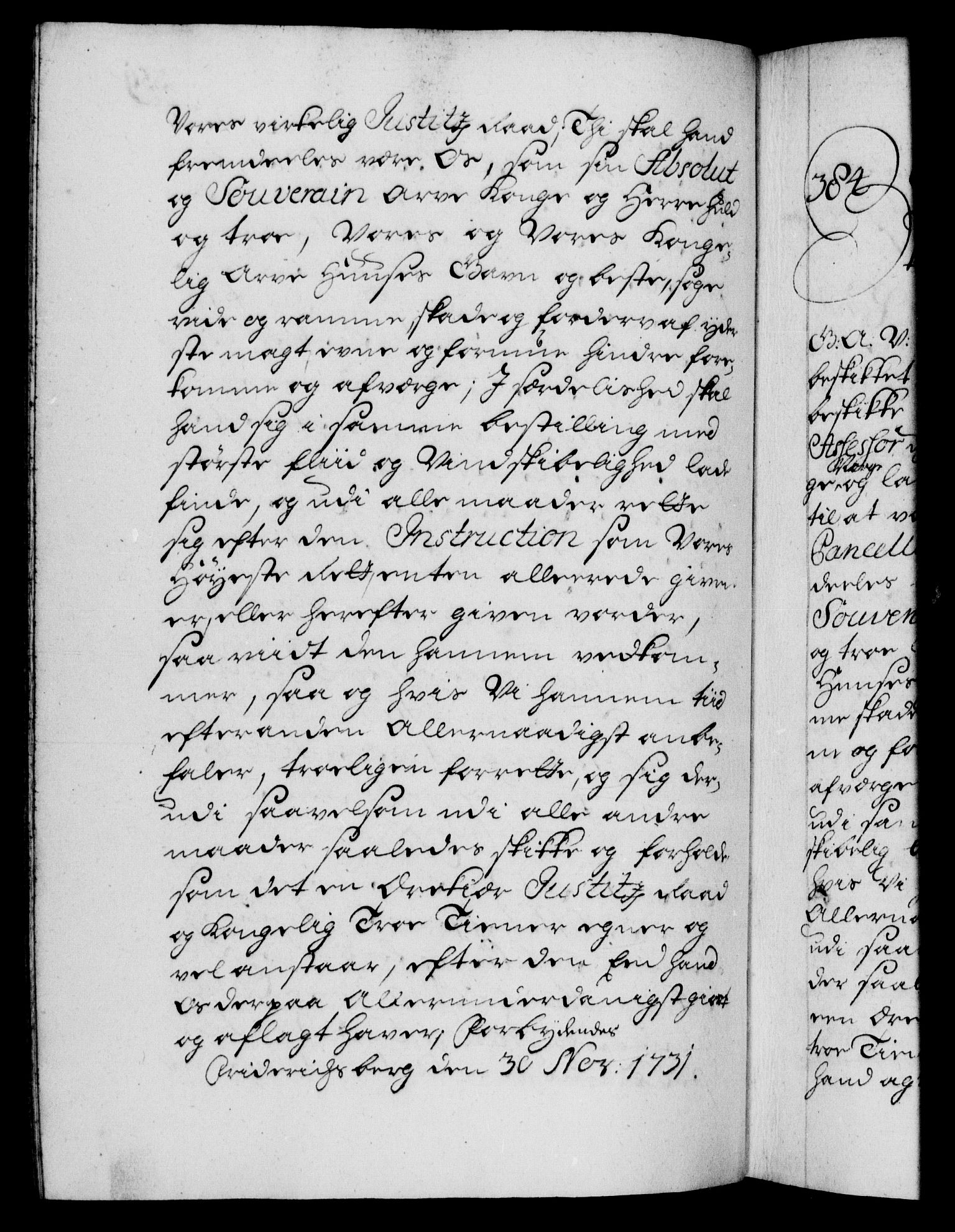 Danske Kanselli 1572-1799, AV/RA-EA-3023/F/Fc/Fca/Fcaa/L0027: Norske registre, 1730-1732, p. 359b