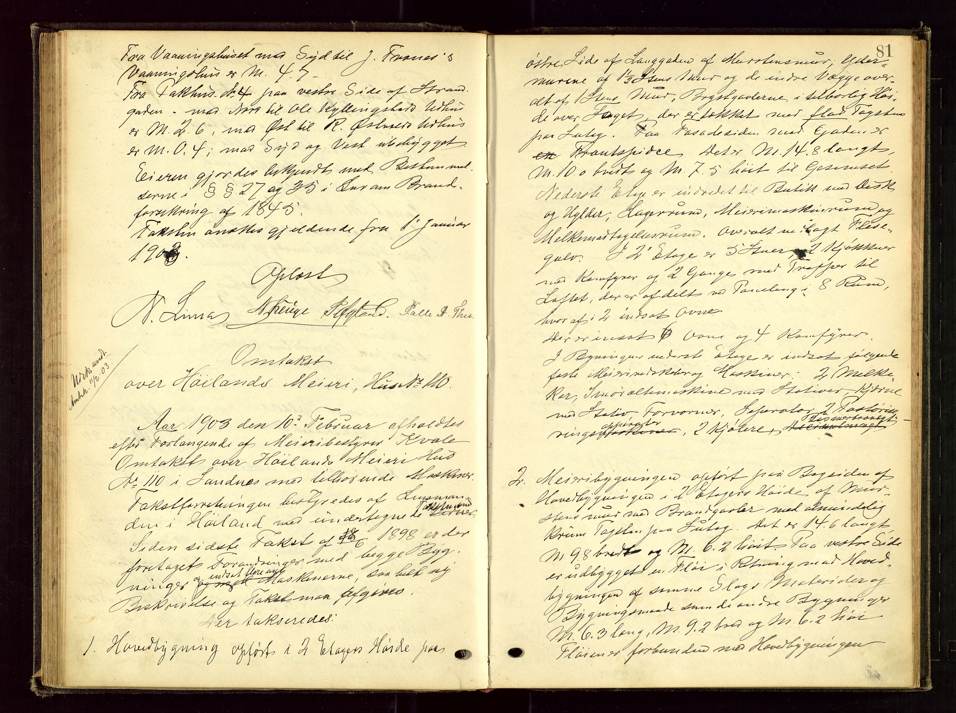 Høyland/Sandnes lensmannskontor, AV/SAST-A-100166/Goc/L0003: "Brandtaxtprotokol", 1899-1909, p. 80b-81a