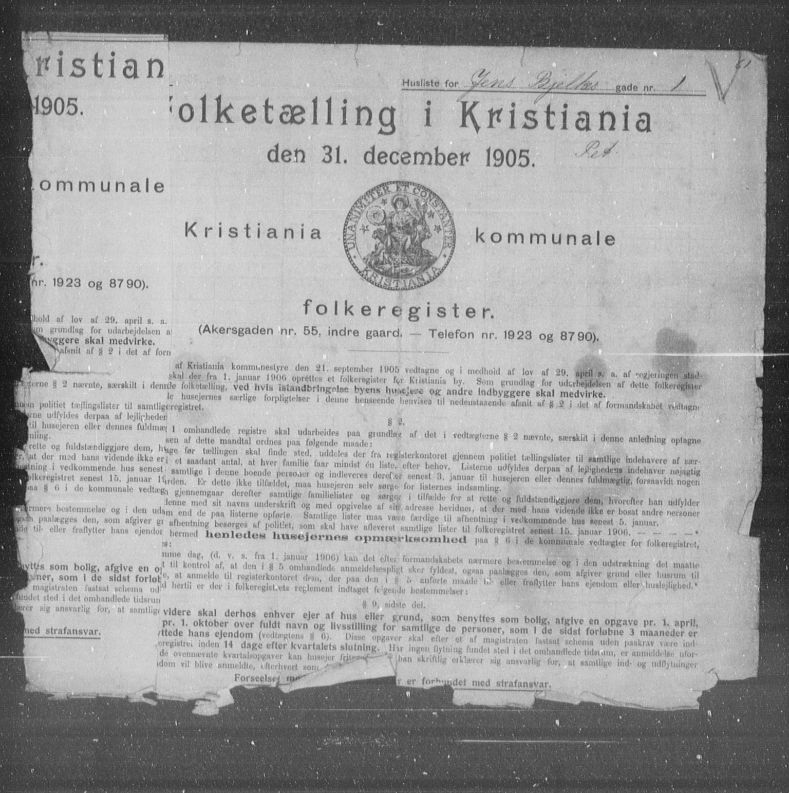 OBA, Municipal Census 1905 for Kristiania, 1905, p. 23876