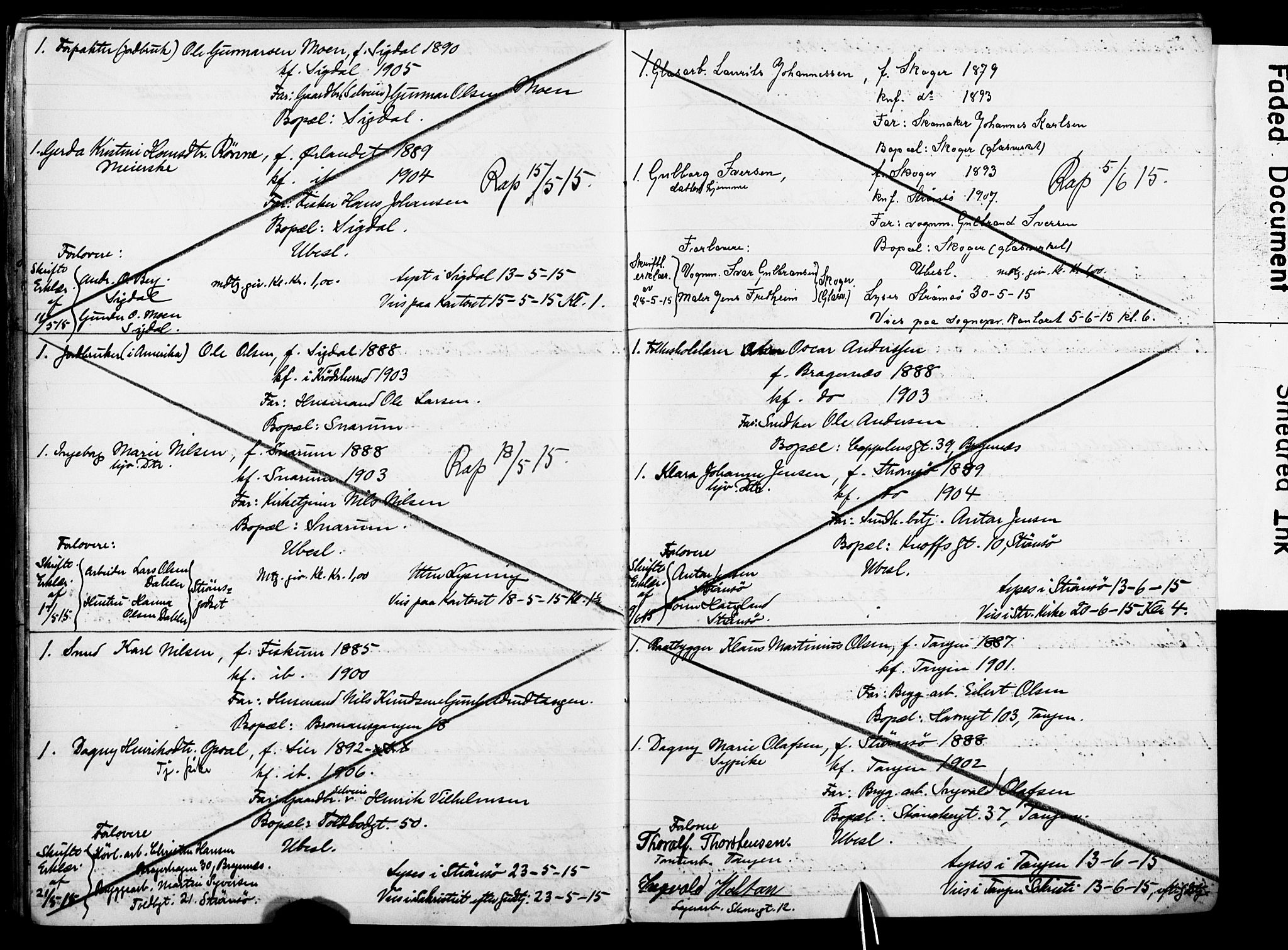 Strømsø kirkebøker, AV/SAKO-A-246/H/Ha/L0014: Banns register no. 14, 1911-1920