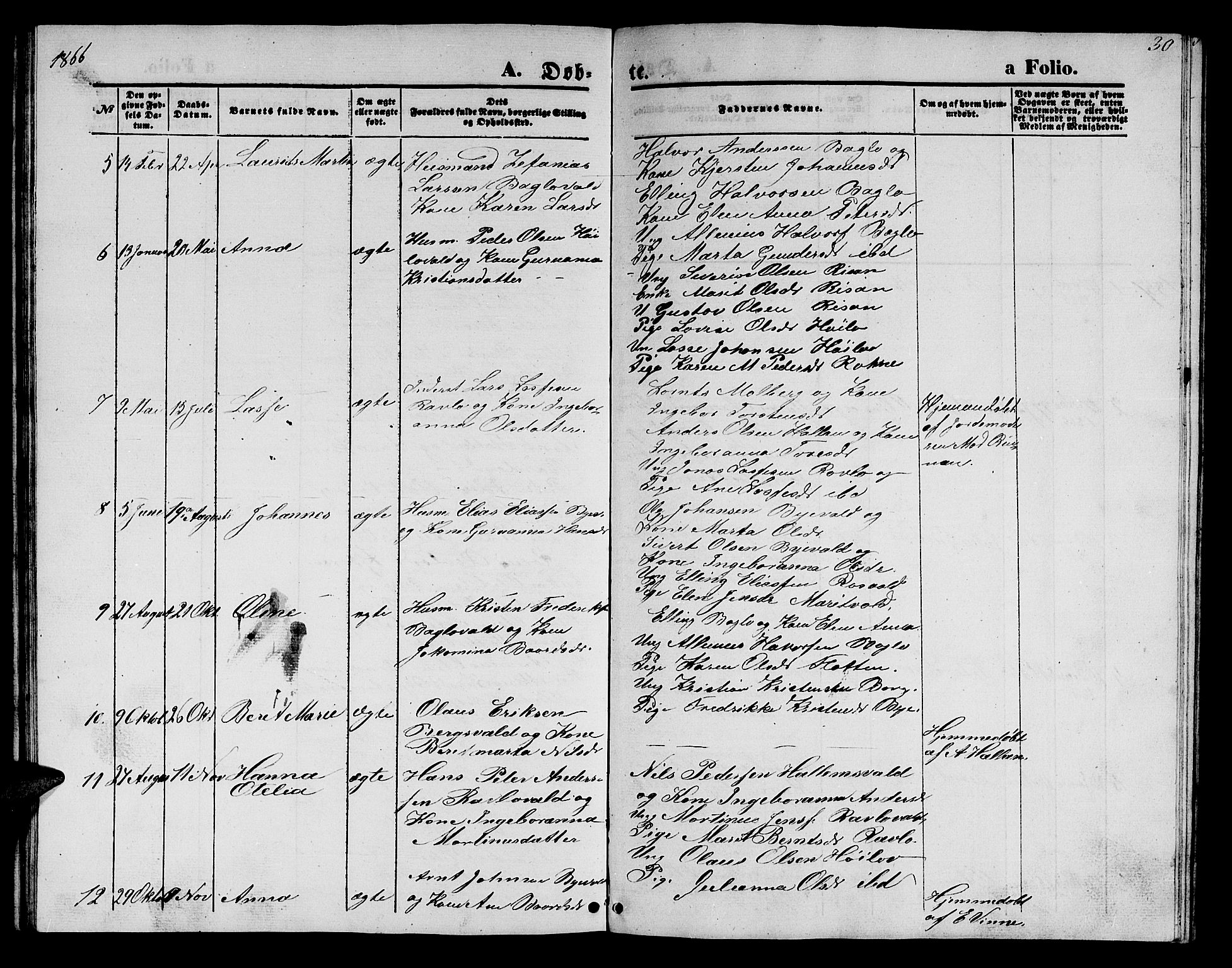 Ministerialprotokoller, klokkerbøker og fødselsregistre - Nord-Trøndelag, SAT/A-1458/726/L0270: Parish register (copy) no. 726C01, 1858-1868, p. 30