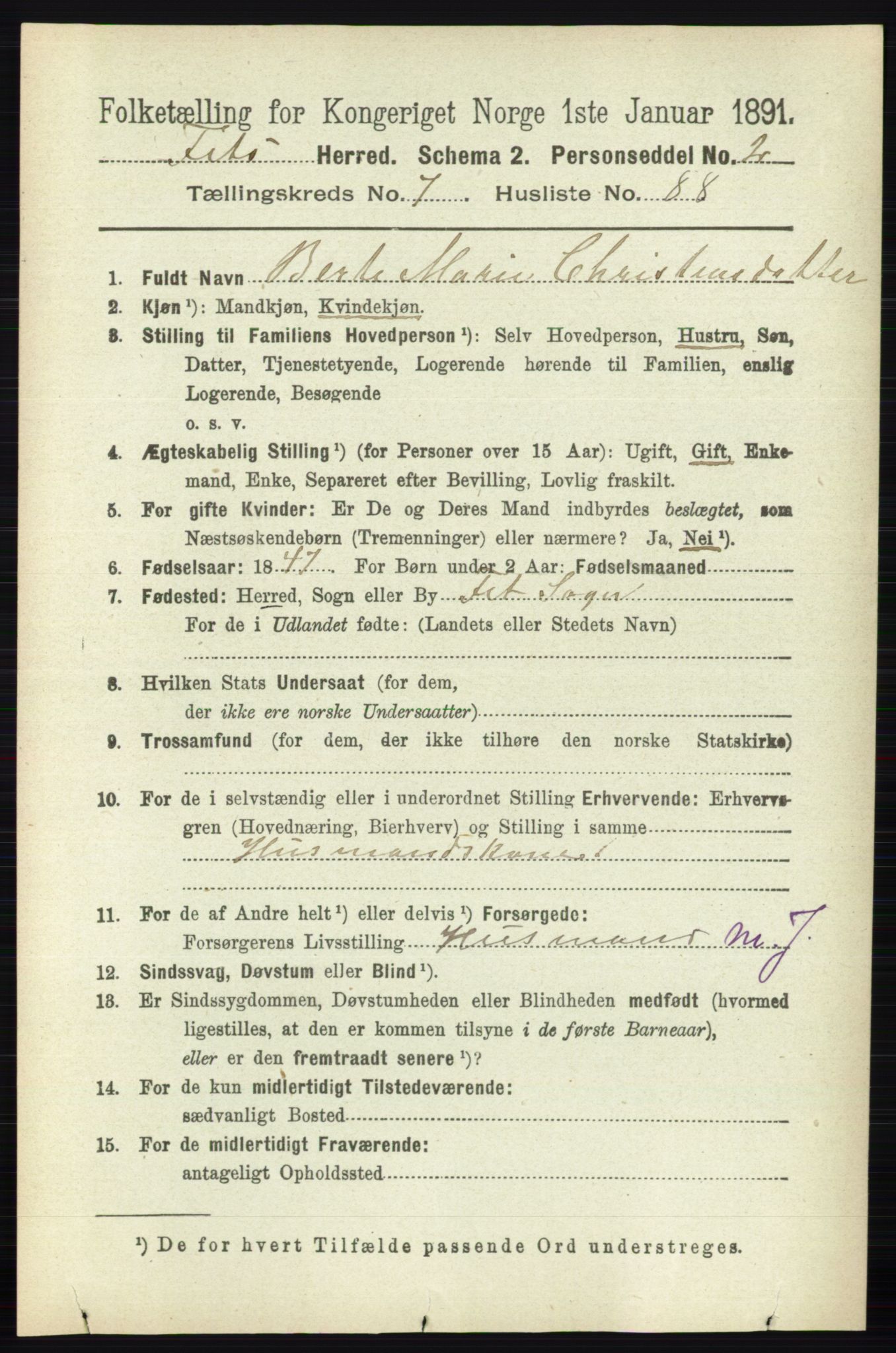 RA, 1891 census for 0227 Fet, 1891, p. 2972