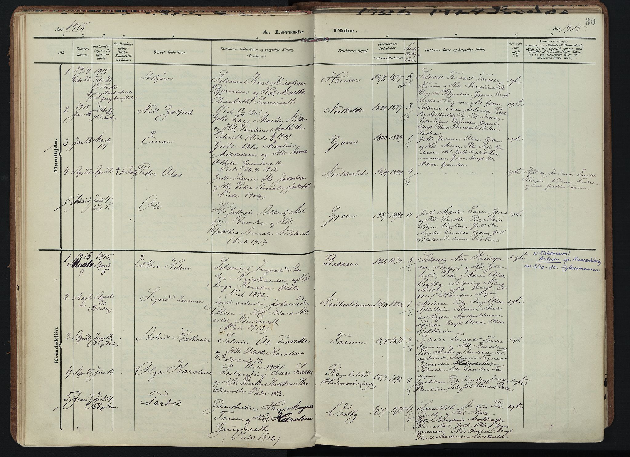 Hedrum kirkebøker, SAKO/A-344/F/Fb/L0002: Parish register (official) no. II 2, 1906-1924, p. 30
