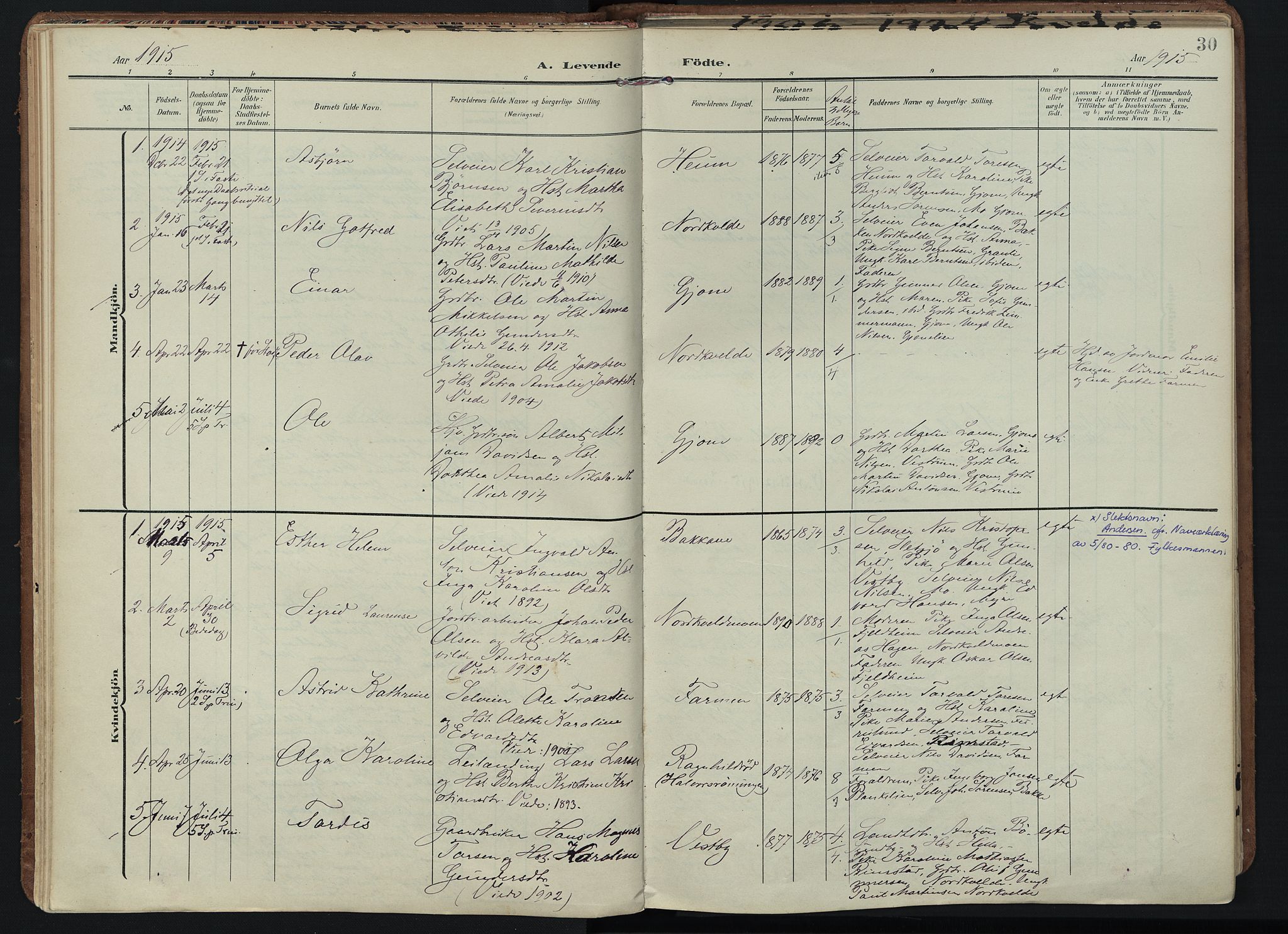 Hedrum kirkebøker, AV/SAKO-A-344/F/Fb/L0002: Parish register (official) no. II 2, 1906-1924, p. 30