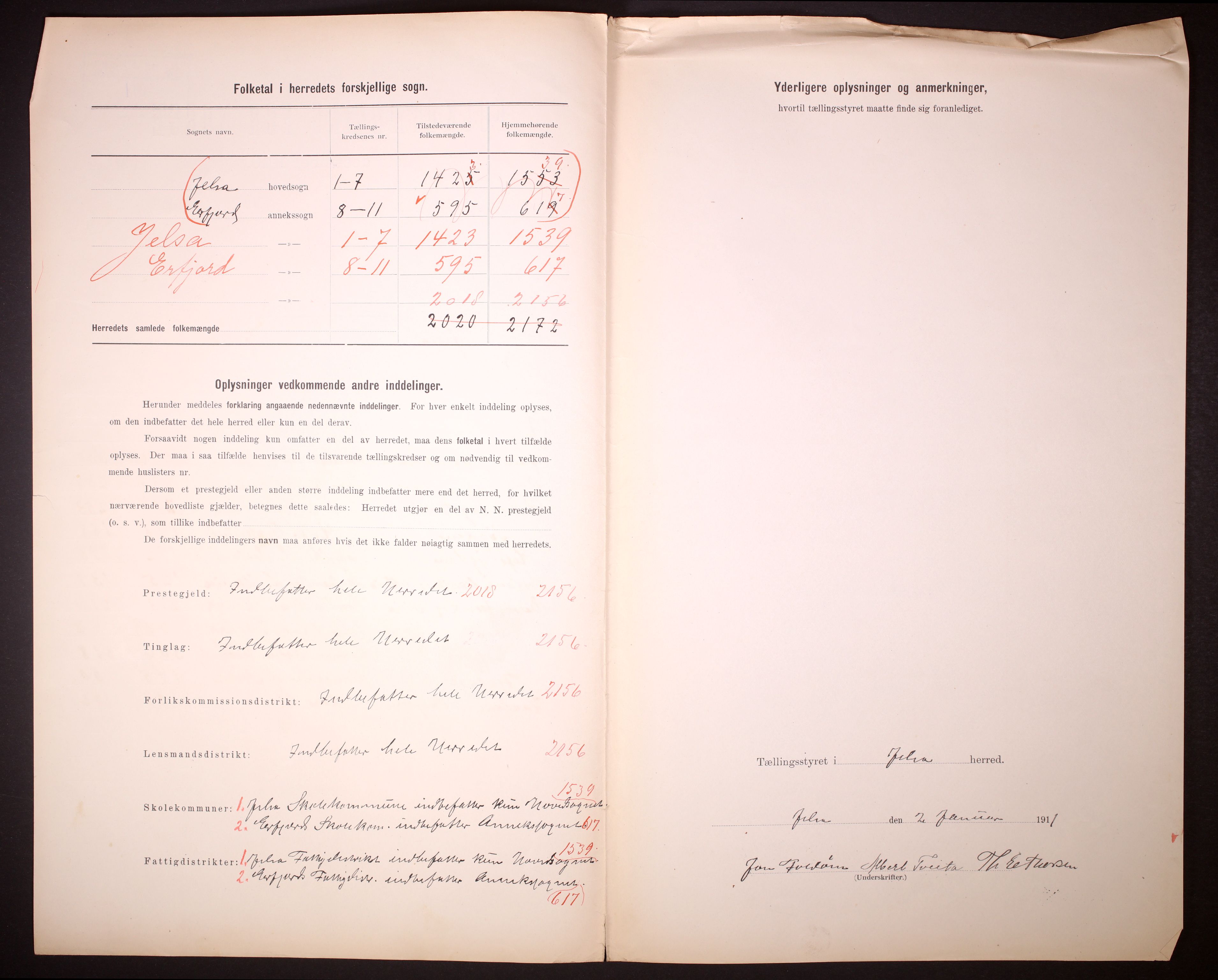 RA, 1910 census for Jelsa, 1910, p. 2