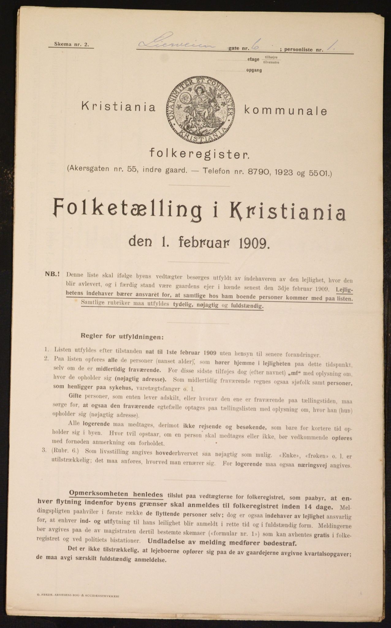 OBA, Municipal Census 1909 for Kristiania, 1909, p. 52474