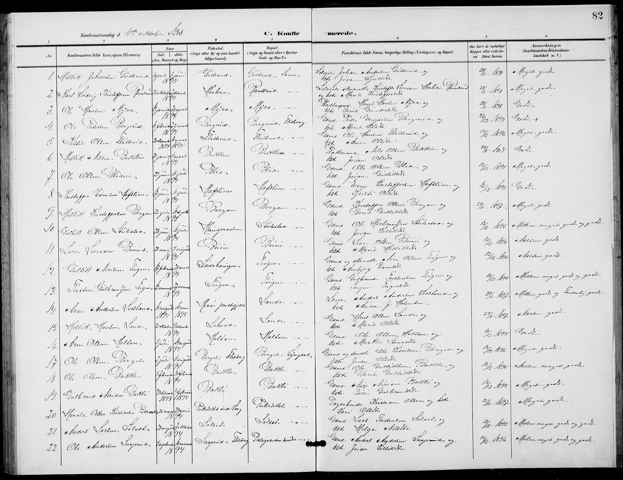 Flesberg kirkebøker, AV/SAKO-A-18/G/Ga/L0005: Parish register (copy) no. I 5, 1899-1908, p. 82