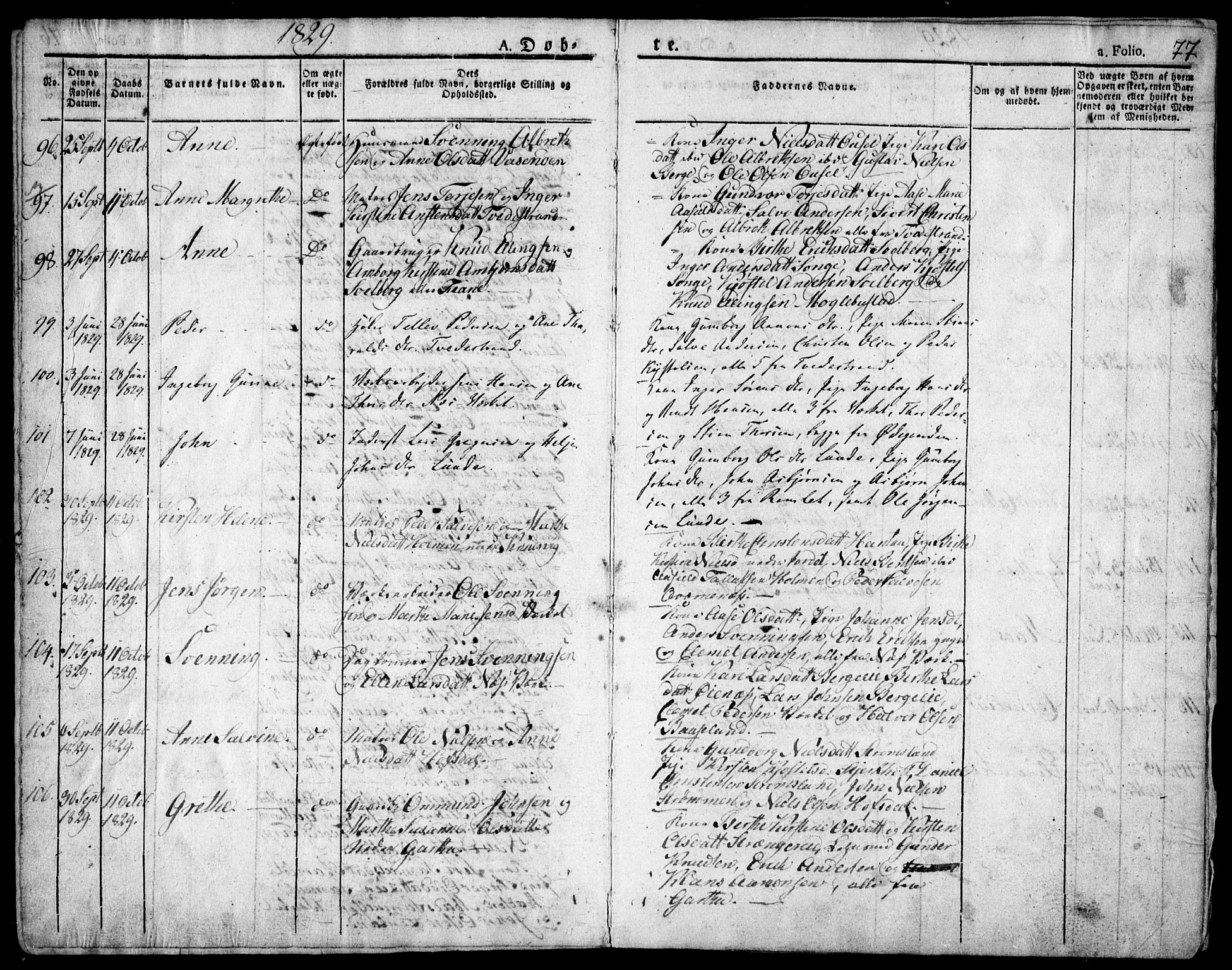 Holt sokneprestkontor, AV/SAK-1111-0021/F/Fa/L0006: Parish register (official) no. A 6, 1820-1835, p. 77