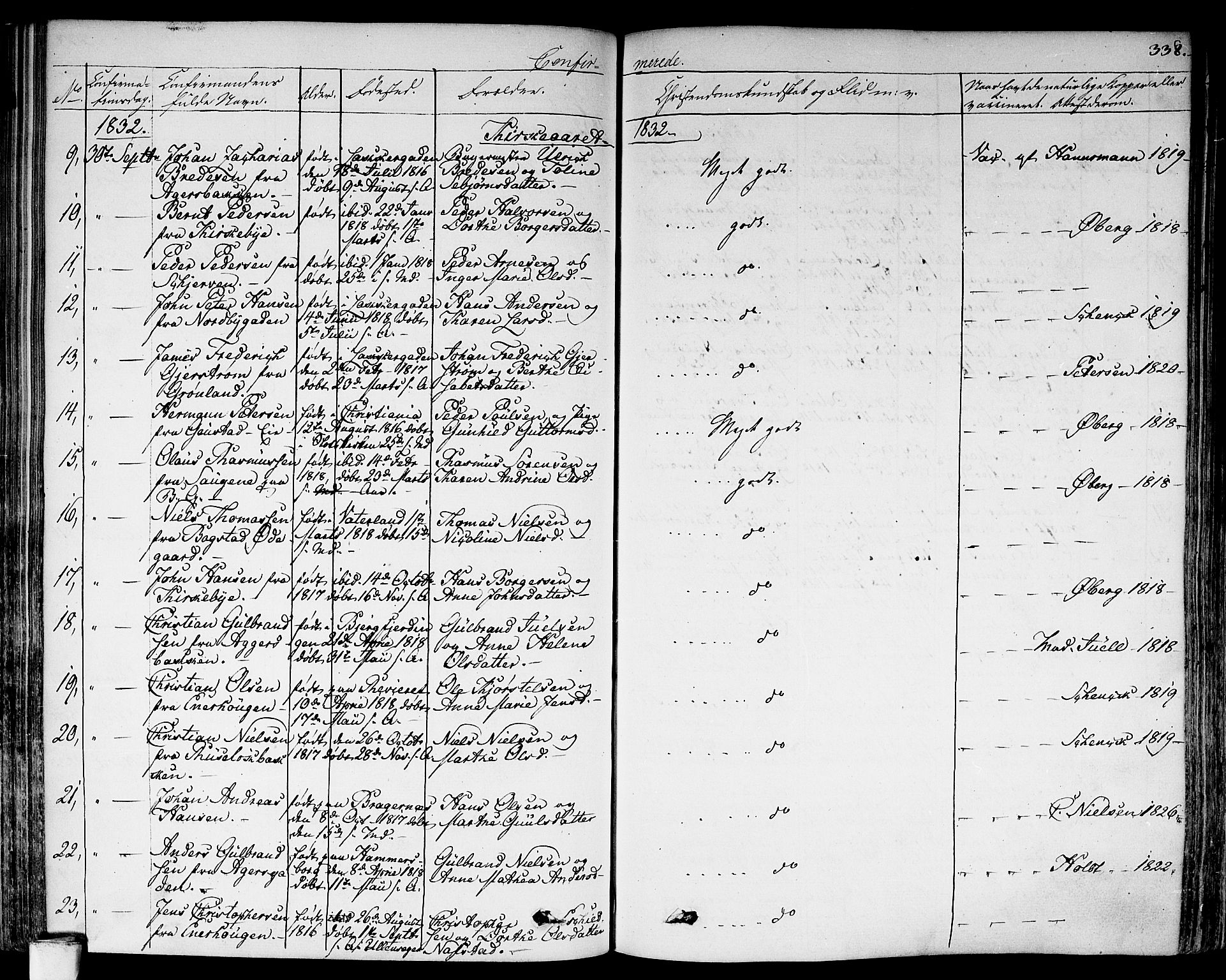 Aker prestekontor kirkebøker, AV/SAO-A-10861/F/L0013: Parish register (official) no. 13, 1828-1837, p. 338